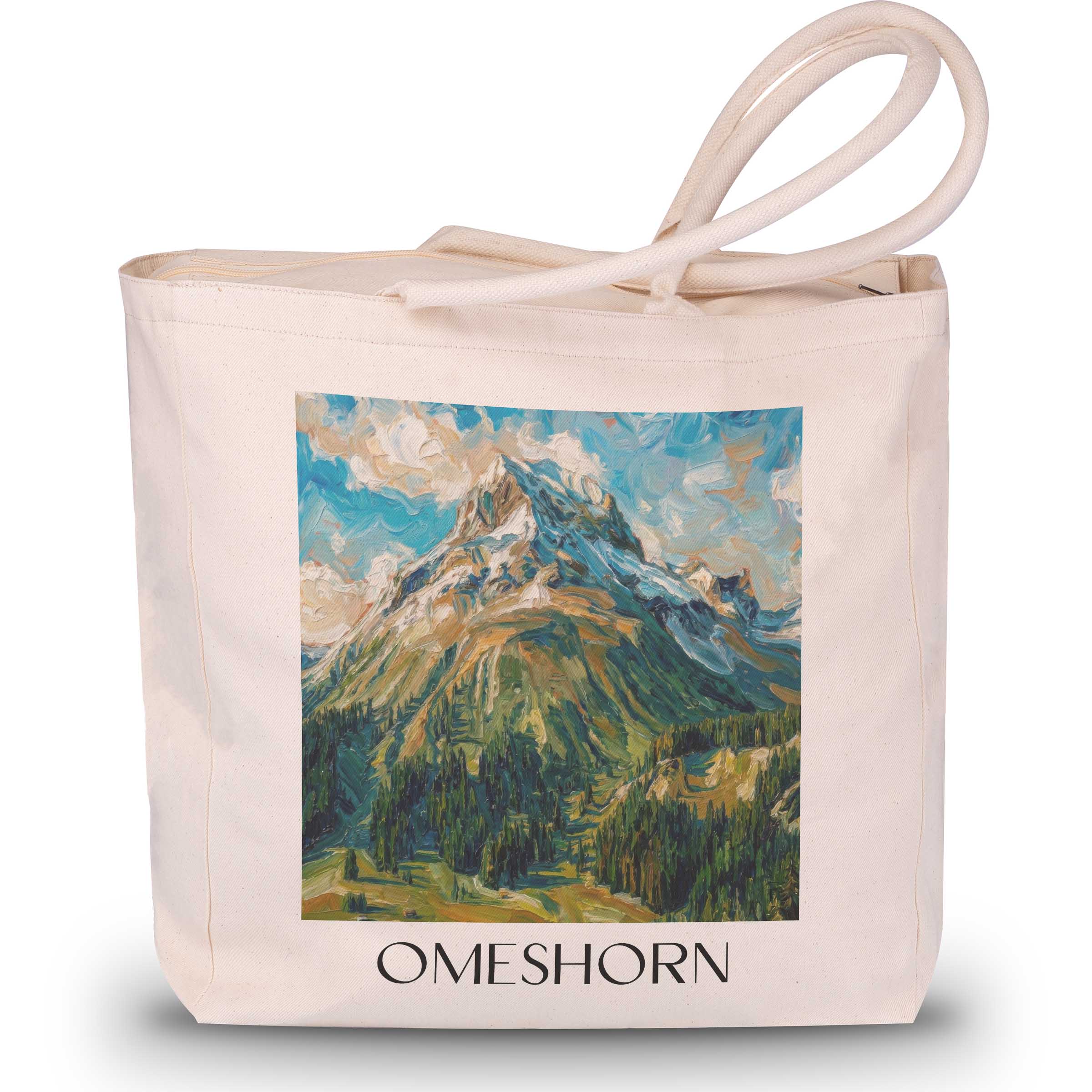 Omeshorn Shopping Tasche - Lech am Arlberg - Österreich Tote Bag - Einkaufstasche im Ölgemälde Stil