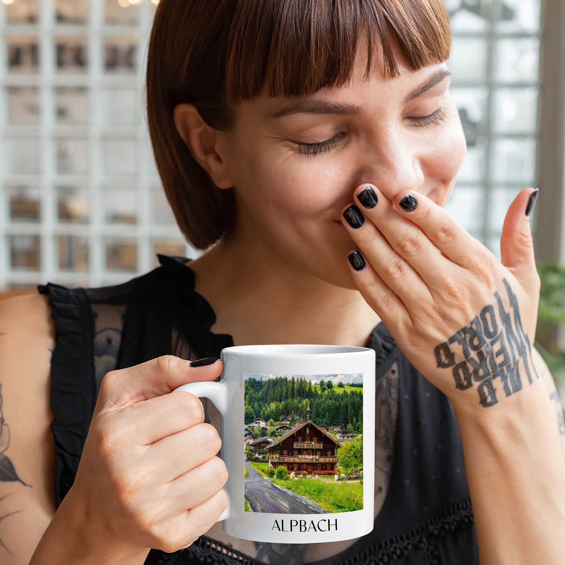 alpbach-tirol-österreich-kaffeebecher-oil-painting-oelgemaelde