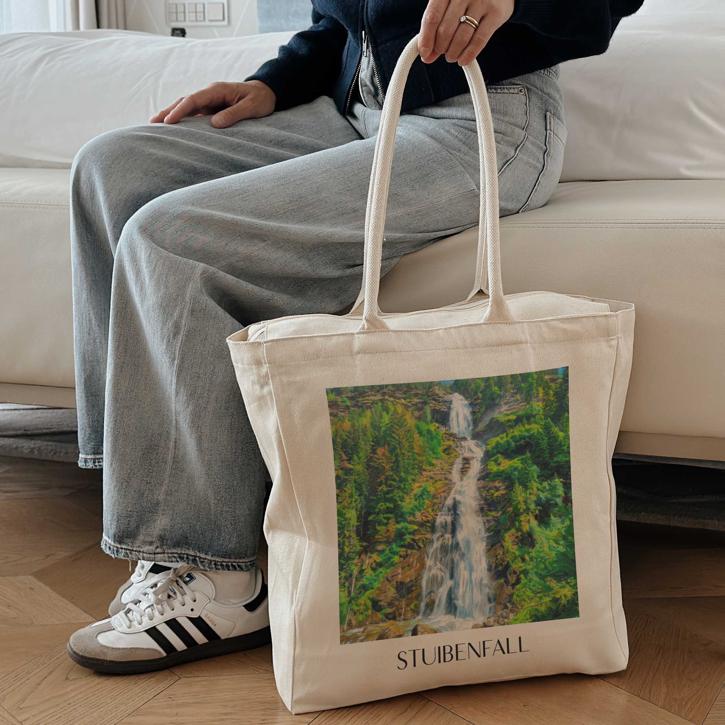 stuibenfall-tirol-österreich-einkaufstasche-oil-painting-oelgemaelde