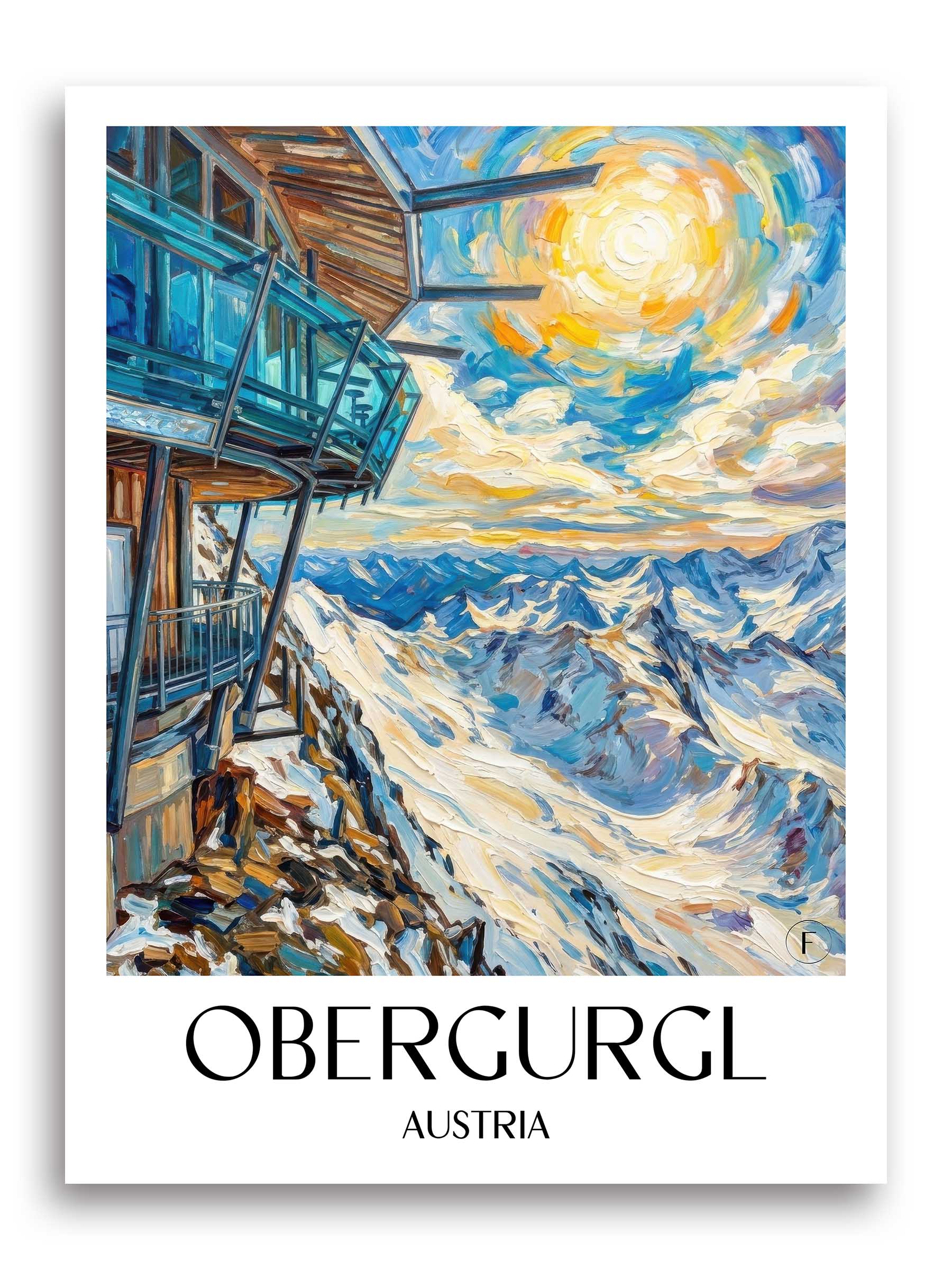 Obergurgl Poster - Ötztal - Österreich Kunstdruck - Ölgemälde von A4 bis A1