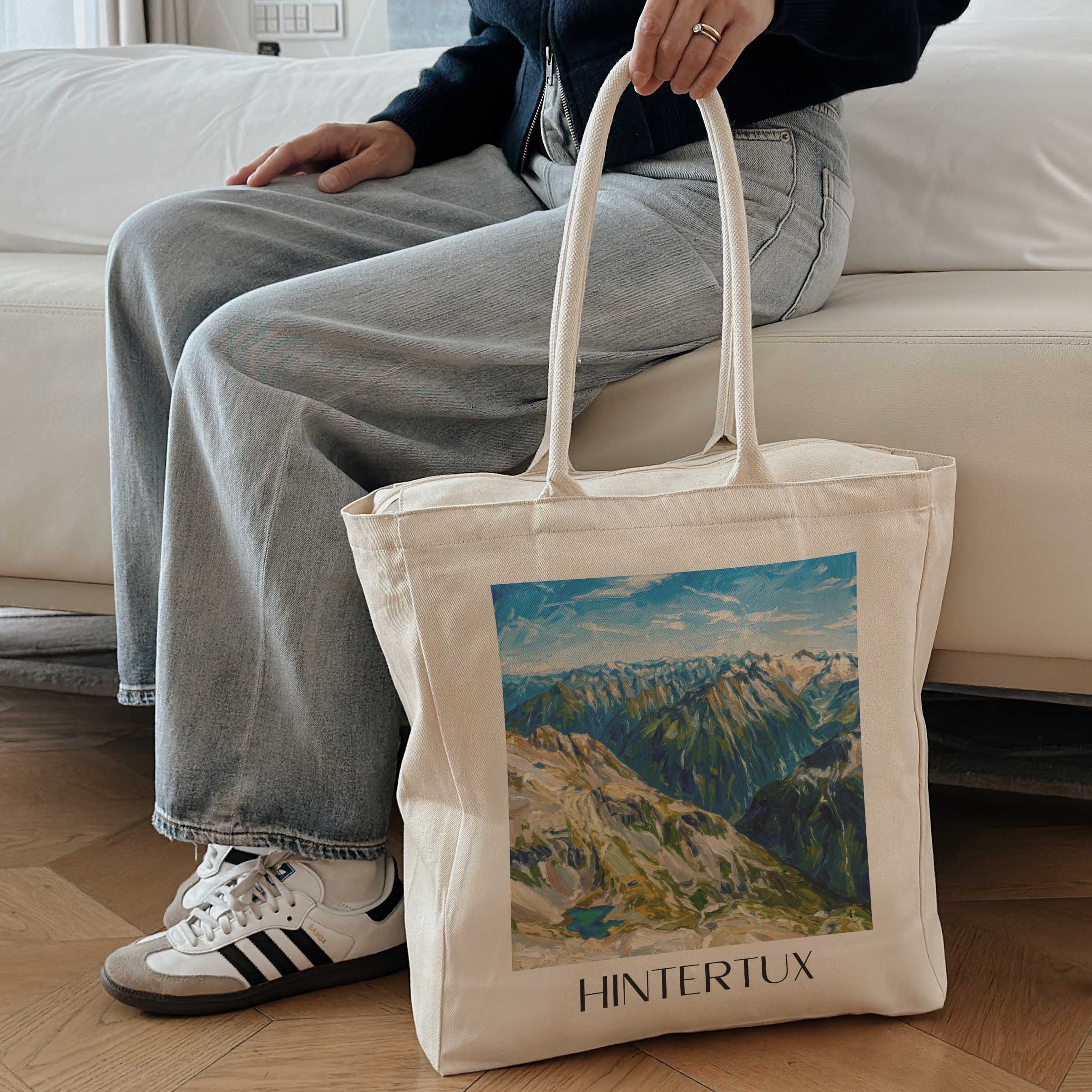 hintertux-zillertal-österreich-einkaufstasche-oil-painting-oelgemaelde