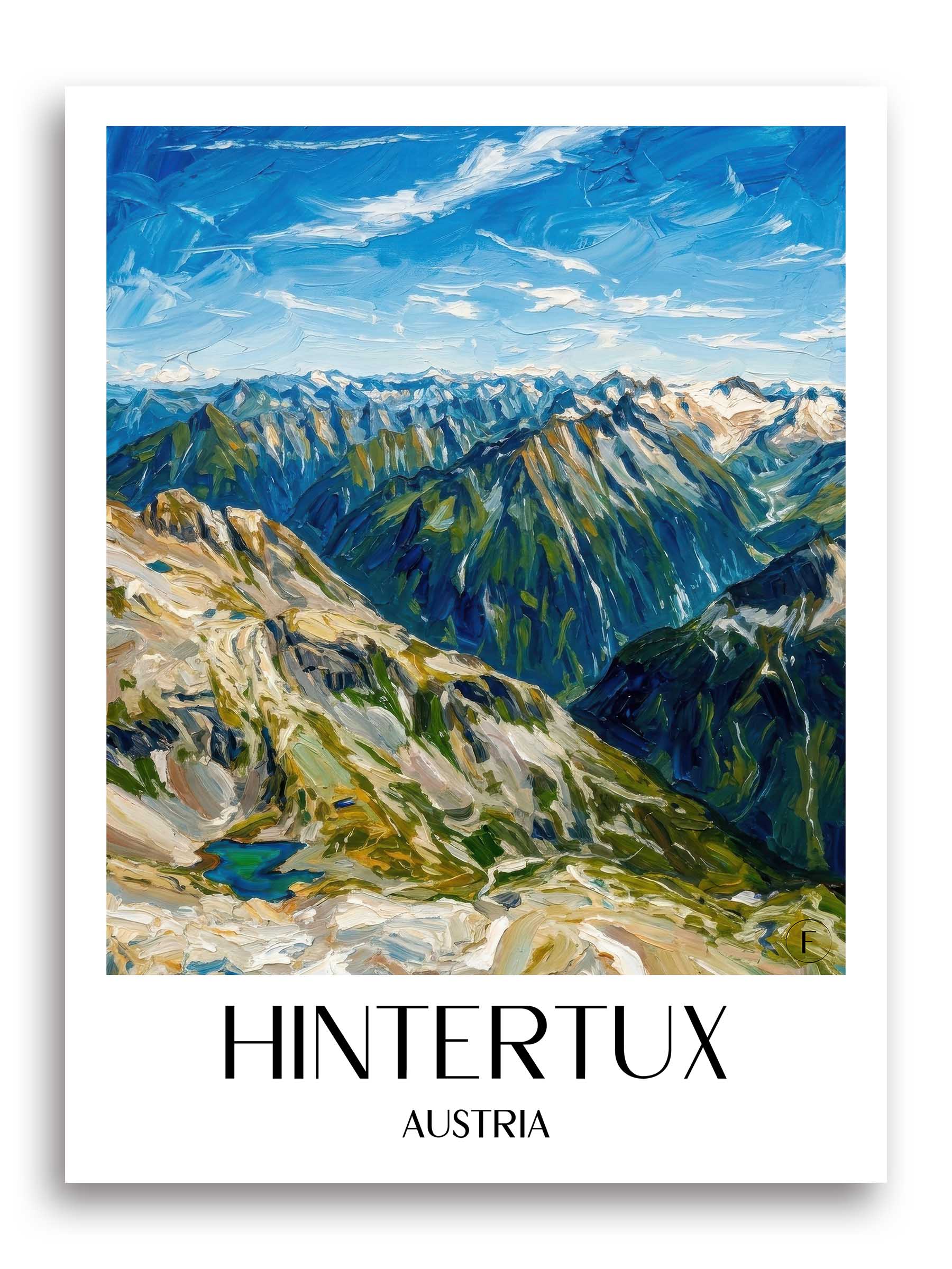 Hintertux Poster - Zillertal - Österreich Kunstdruck - Ölgemälde von A4 bis A1