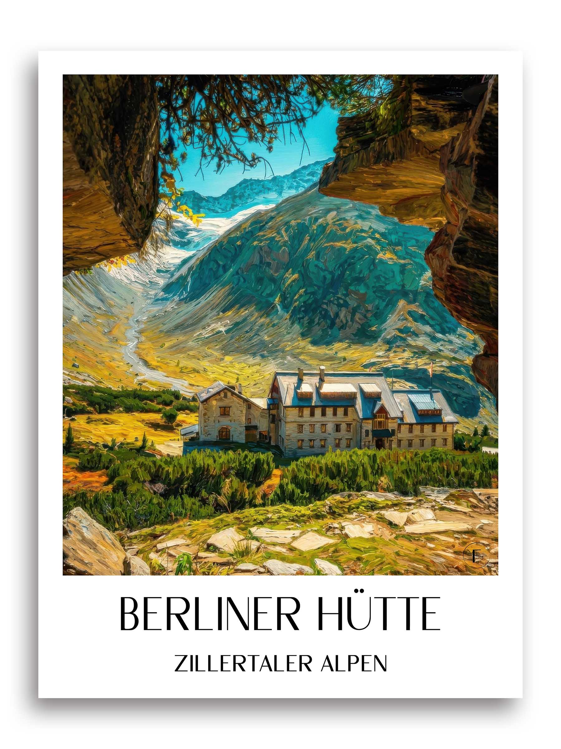 berliner-hütte-zillertaler-alpen-österreich-poster-oil-painting-oelgemaelde