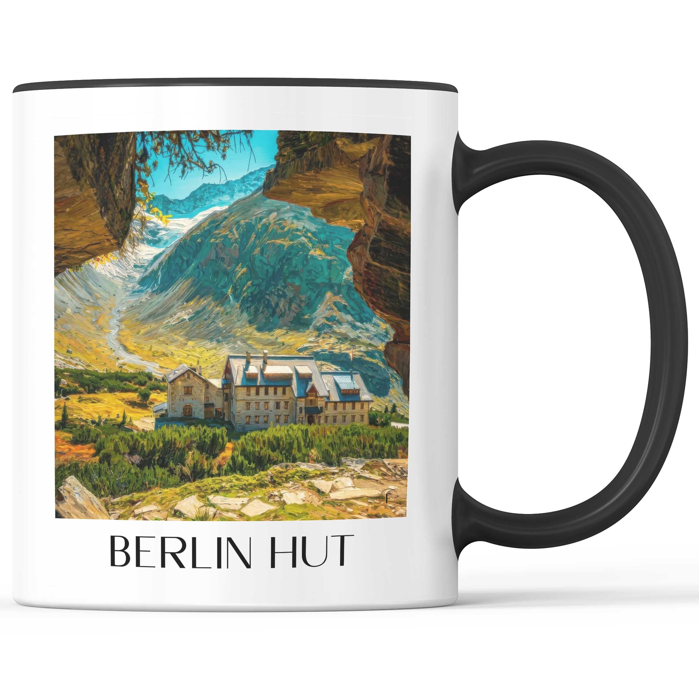 Berliner Hütte Kaffeebecher - Zillertaler Alpen - Österreich Becher - Kaffeetasse im Ölgemälde Stil