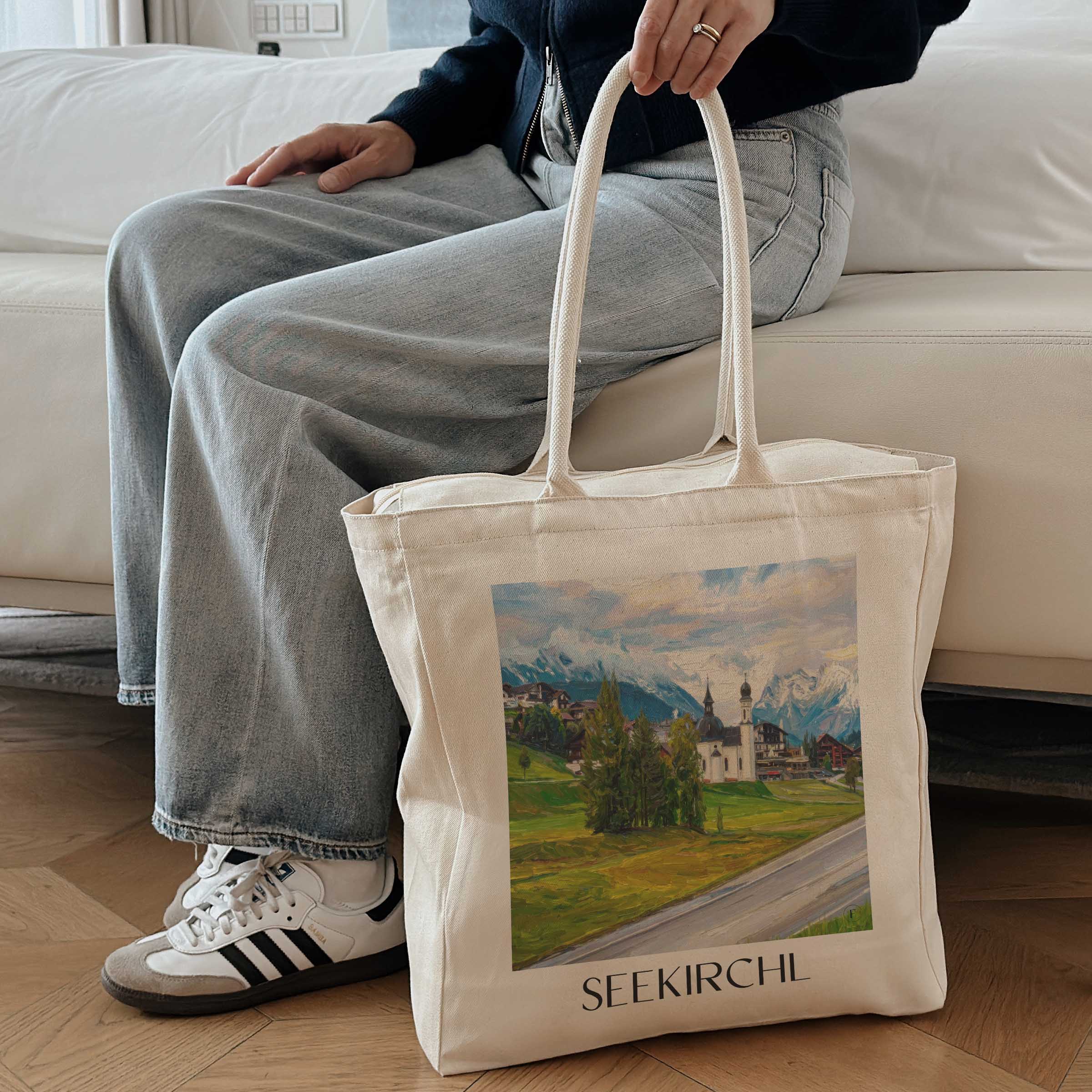 seekirchl-seefeld-in-tirol-österreich-einkaufstasche-oil-painting-oelgemaelde