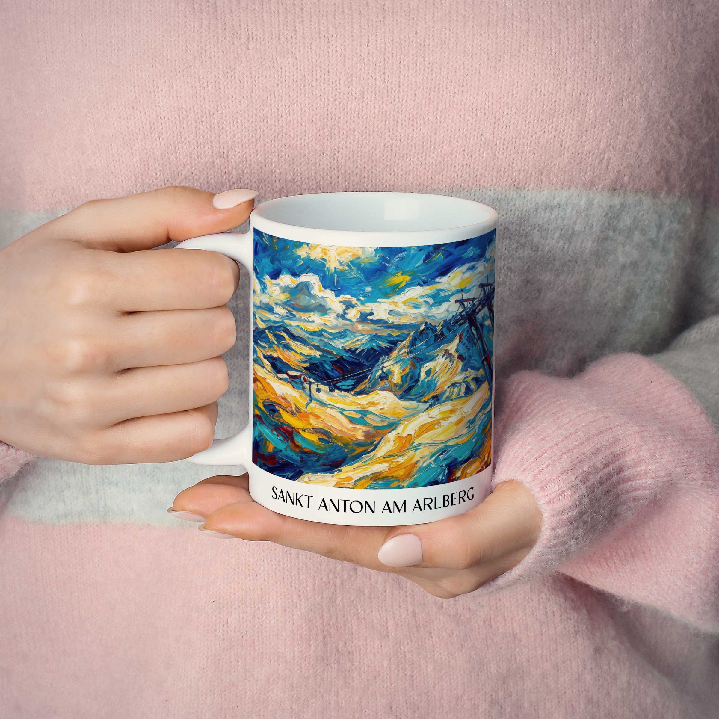 sankt-anton-am-arlberg-tirol-österreich-kaffeebecher-oil-painting-oelgemaelde