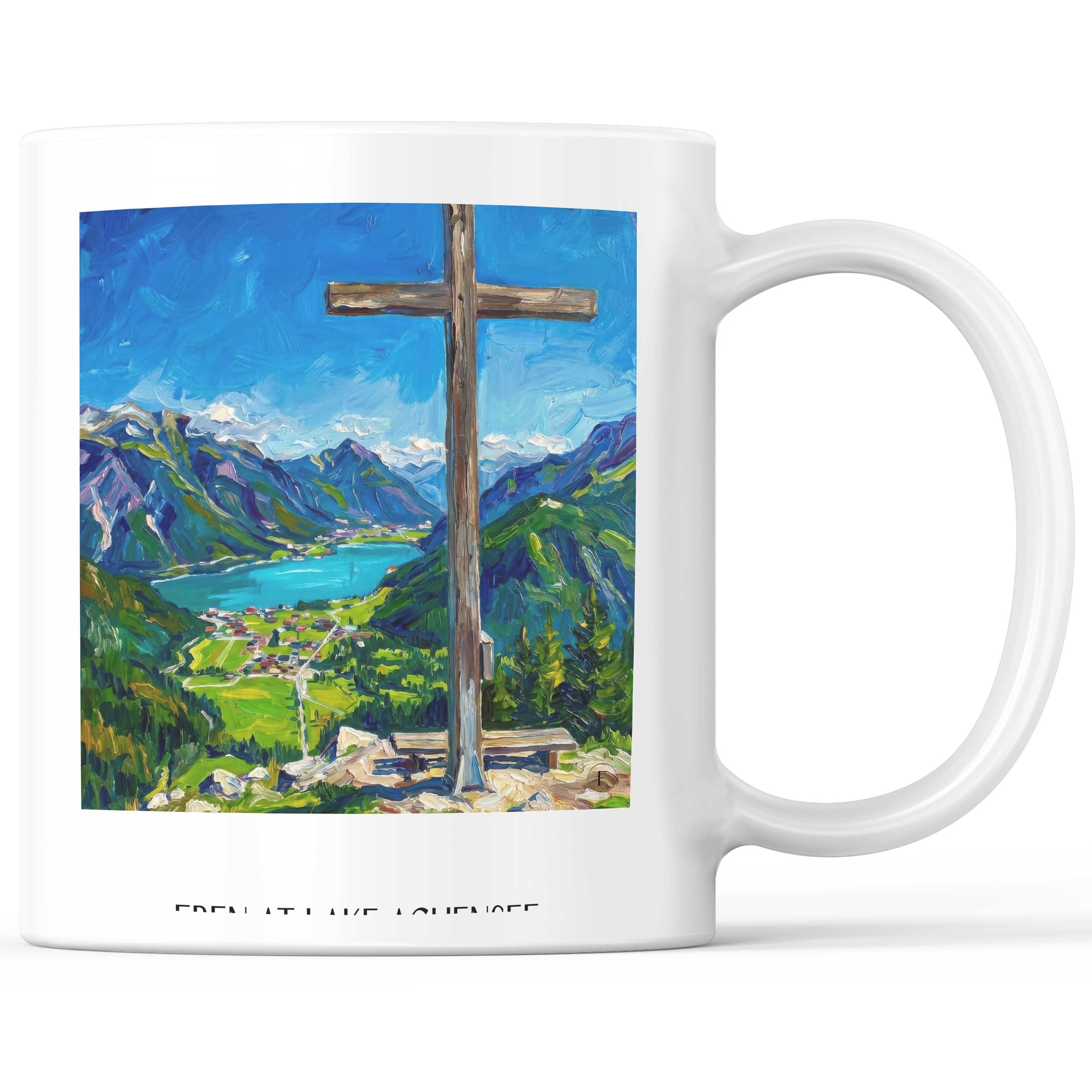 Eben am Achensee Kaffeebecher - Tirol - Österreich Becher - Kaffeetasse im Ölgemälde Stil
