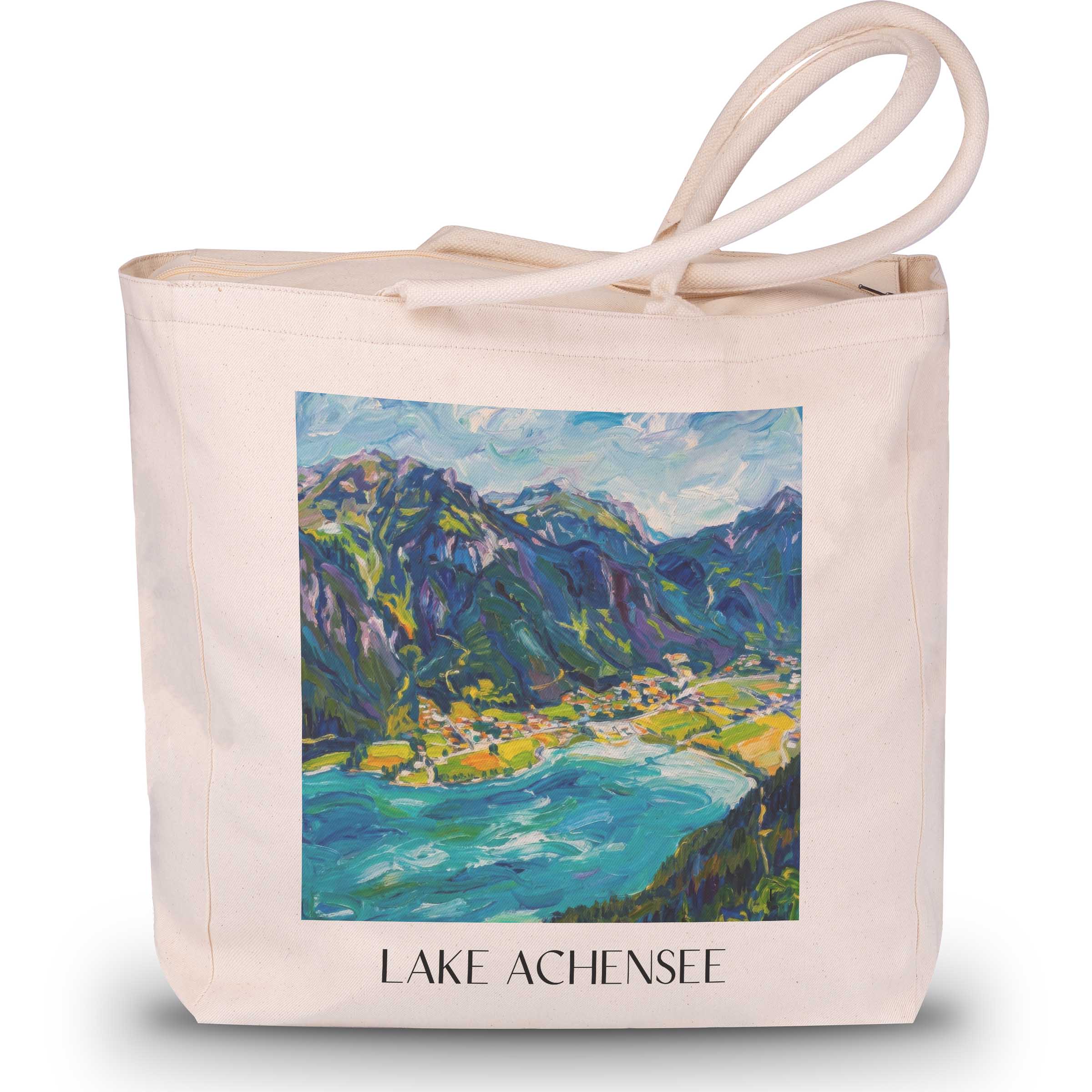 Achensee Shopping Tasche - Tirol - Österreich Tote Bag - Einkaufstasche im Ölgemälde Stil