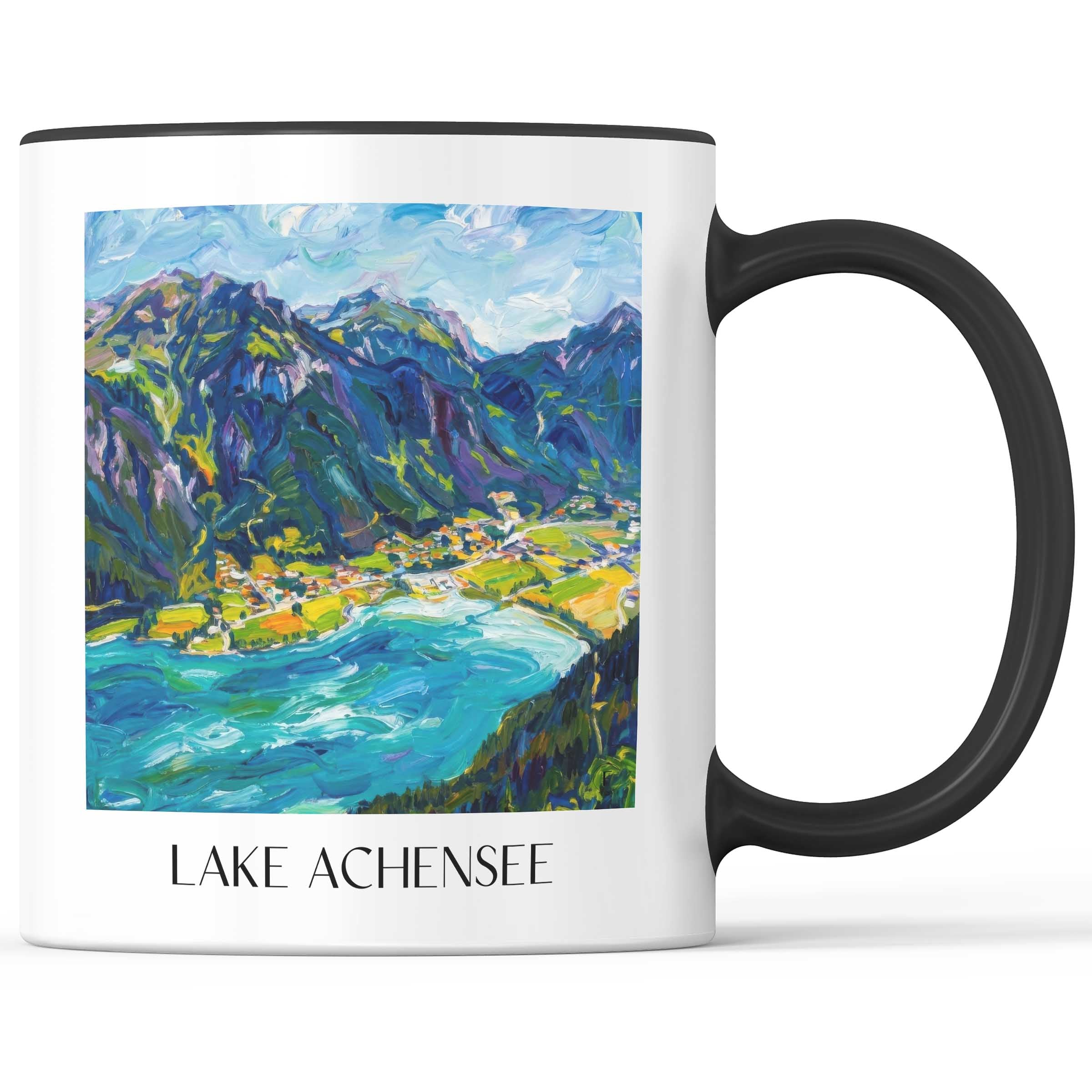 Achensee Kaffeebecher - Tirol - Österreich Becher - Kaffeetasse im Ölgemälde Stil