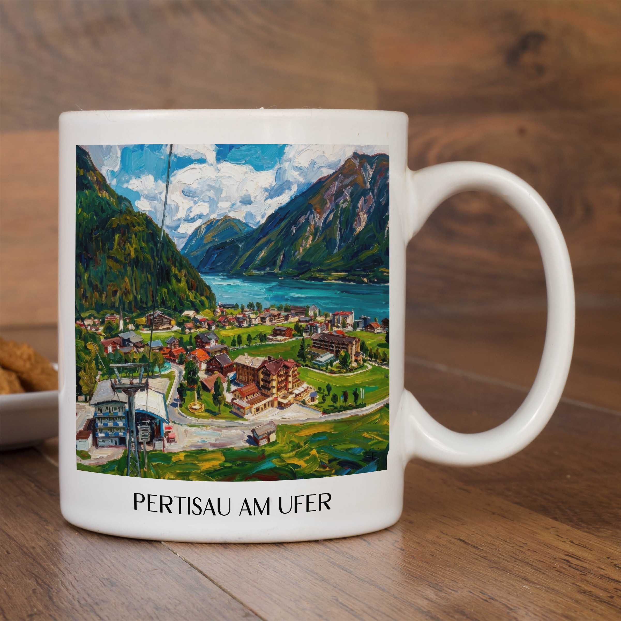 pertisau-am-ufer-achensee-österreich-kaffeebecher-oil-painting-oelgemaelde