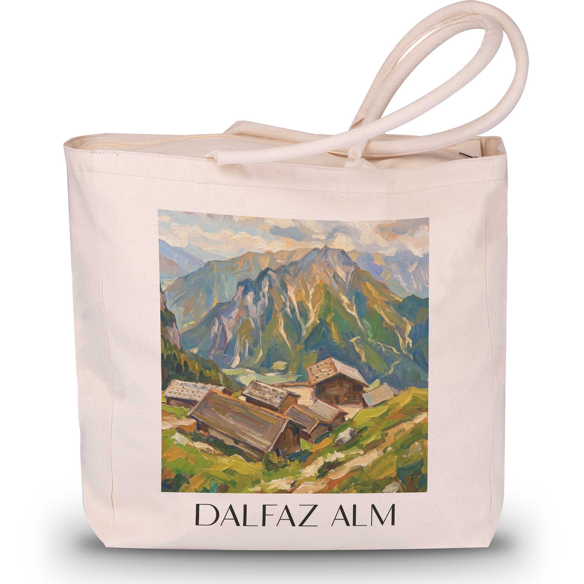 Dalfaz Alm Shopping Tasche - Achensee - Österreich Tote Bag - Einkaufstasche im Ölgemälde Stil