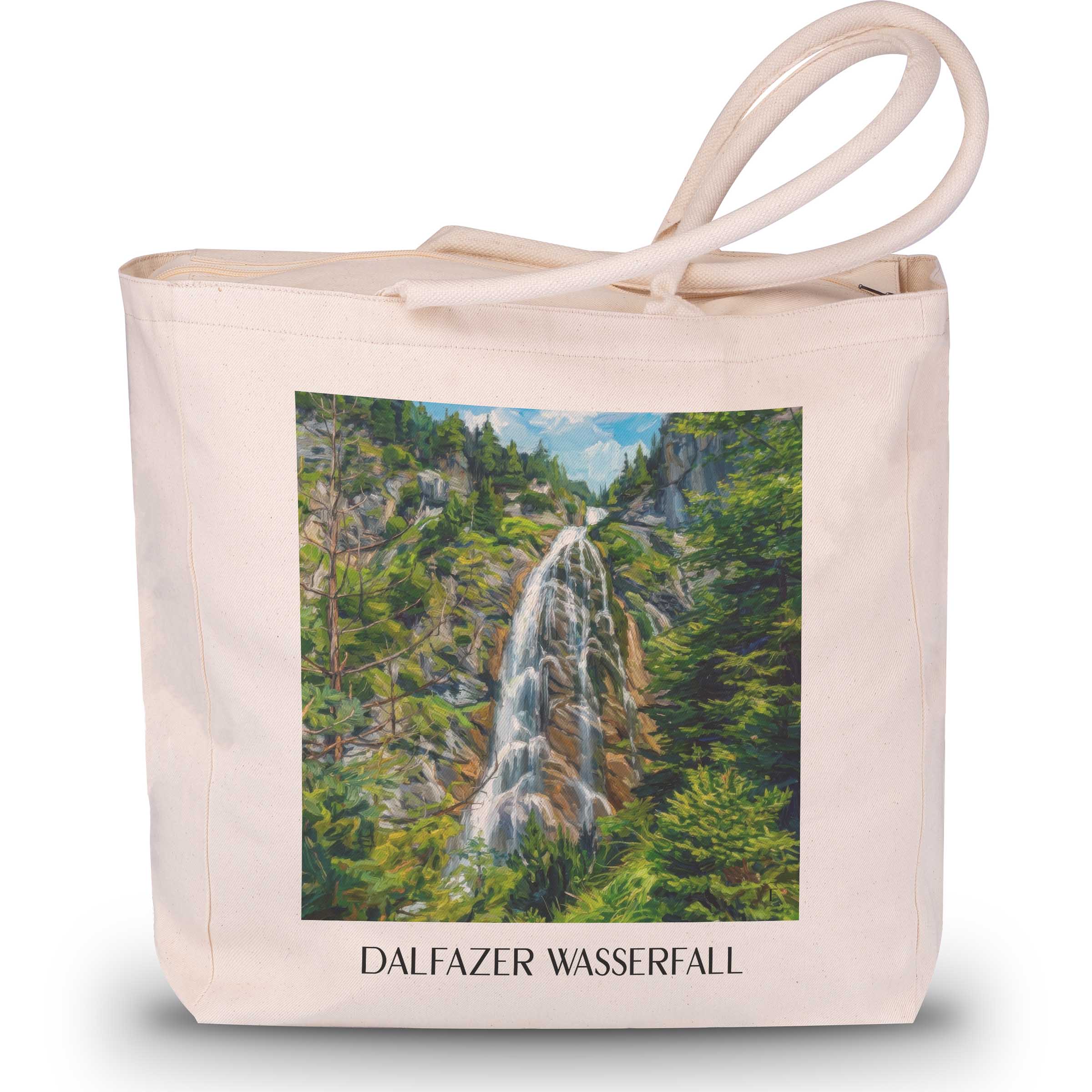dalfazer-wasserfall-tirol-österreich-einkaufstasche-oil-painting-oelgemaelde