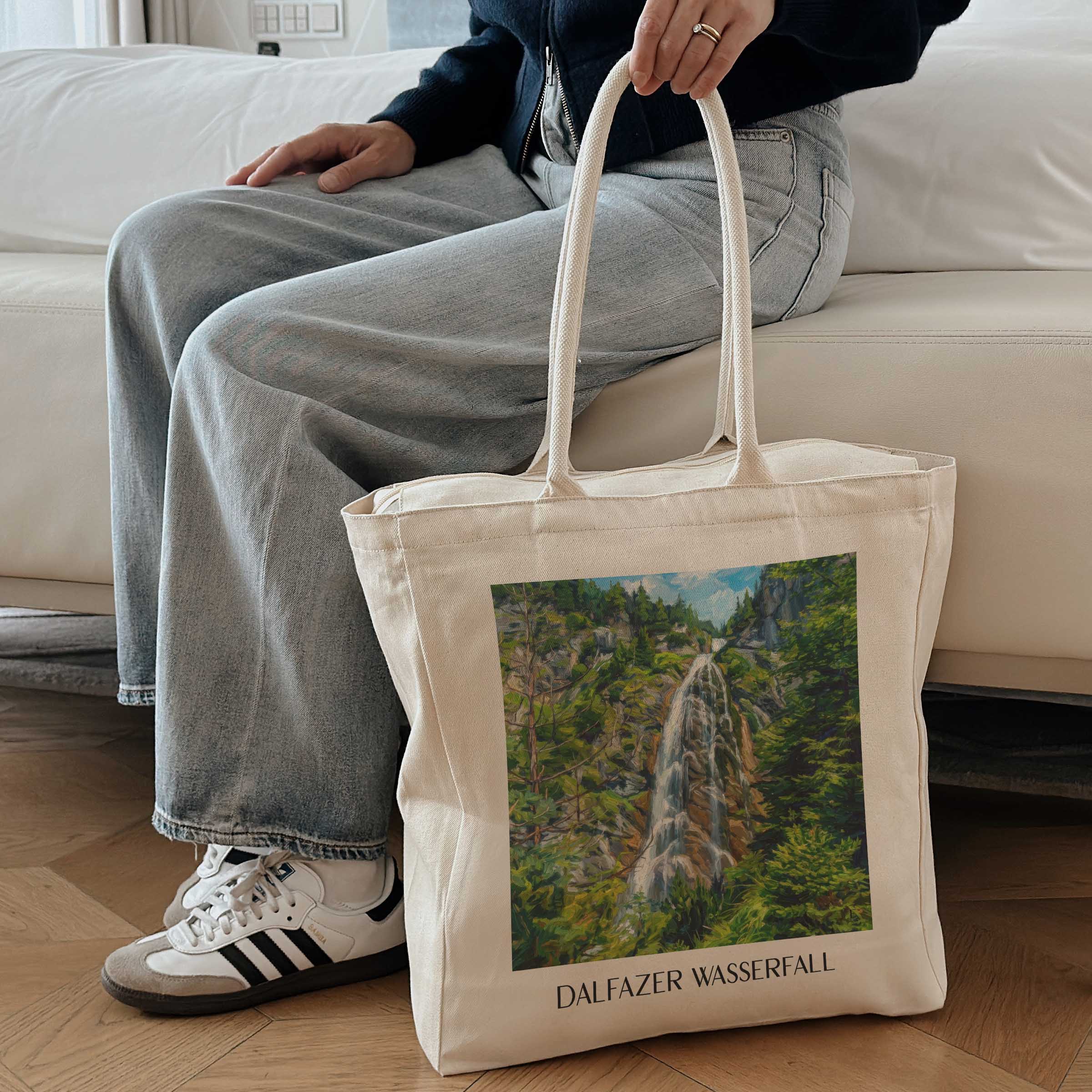 dalfazer-wasserfall-tirol-österreich-einkaufstasche-oil-painting-oelgemaelde