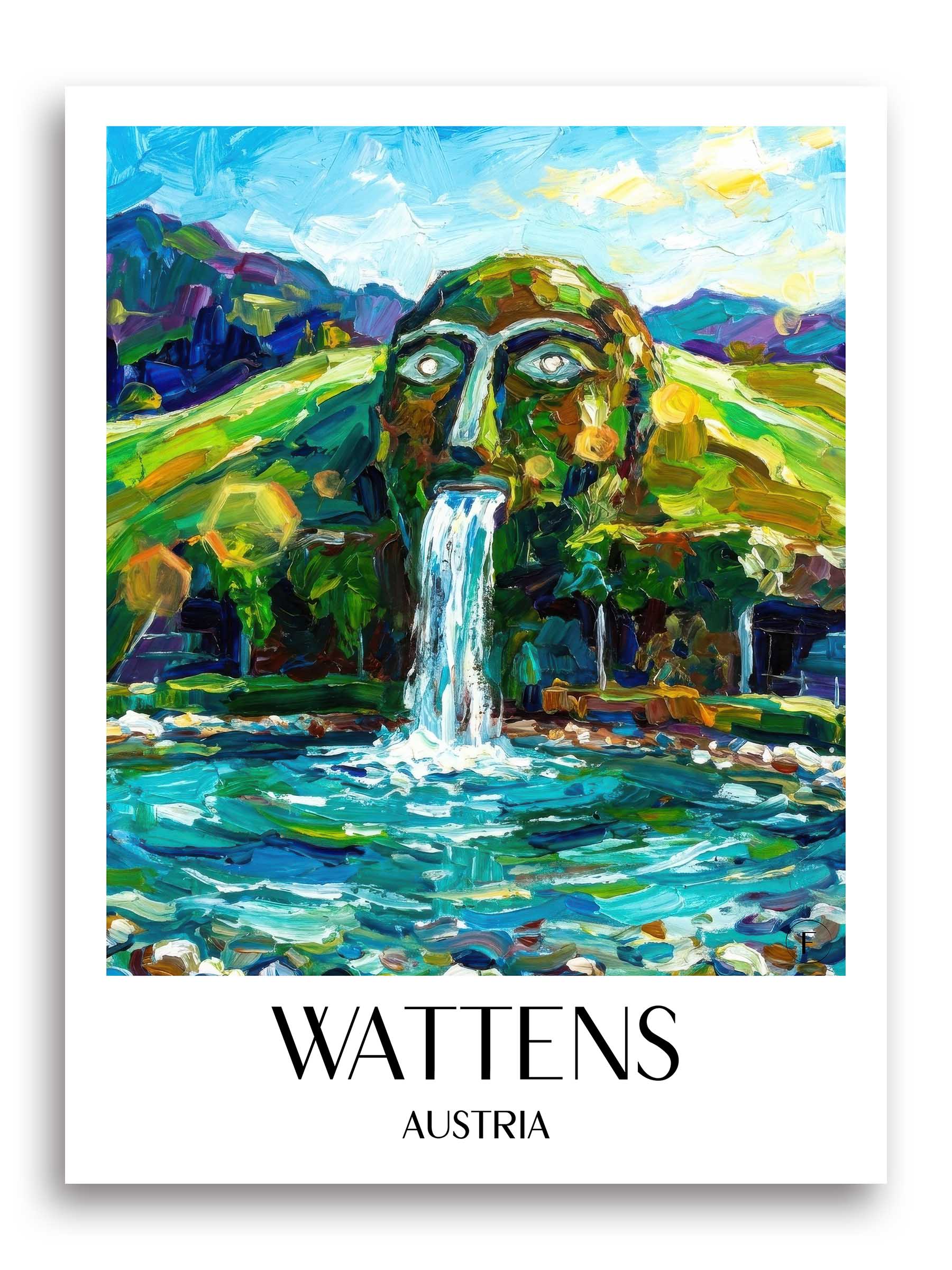 Wattens Poster - Tirol - Österreich Kunstdruck - Ölgemälde von A4 bis A1