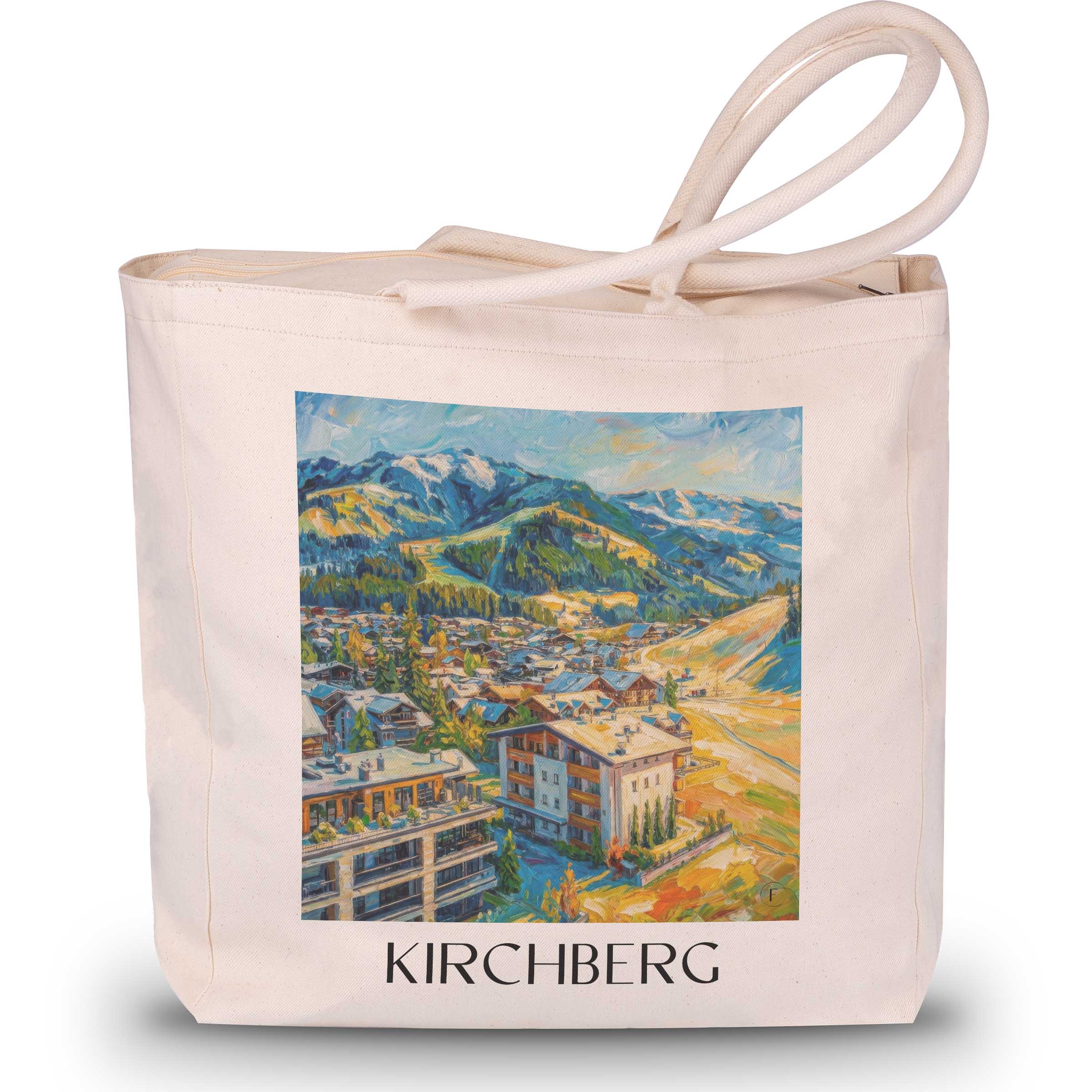kirchberg-tirol-österreich-einkaufstasche-oil-painting-oelgemaelde