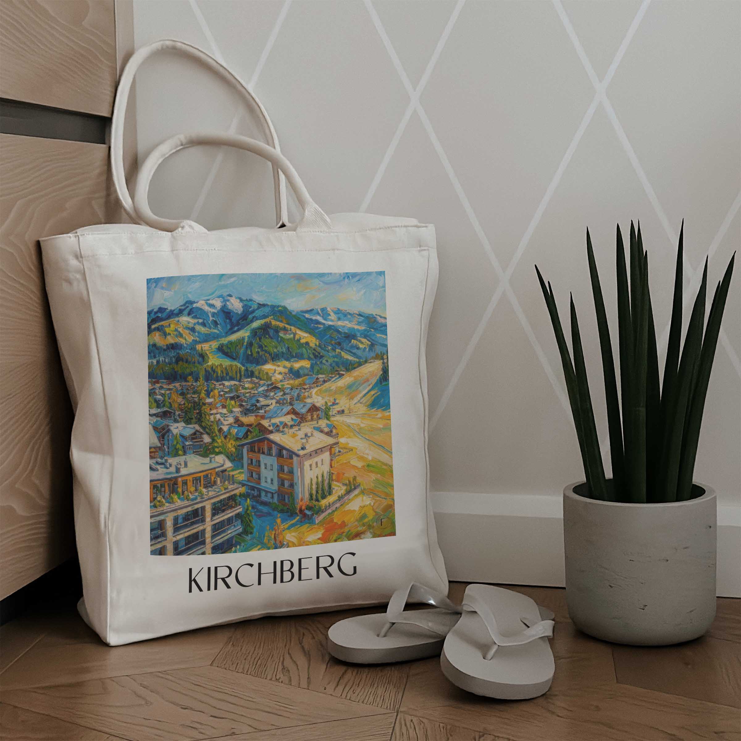 kirchberg-tirol-österreich-einkaufstasche-oil-painting-oelgemaelde