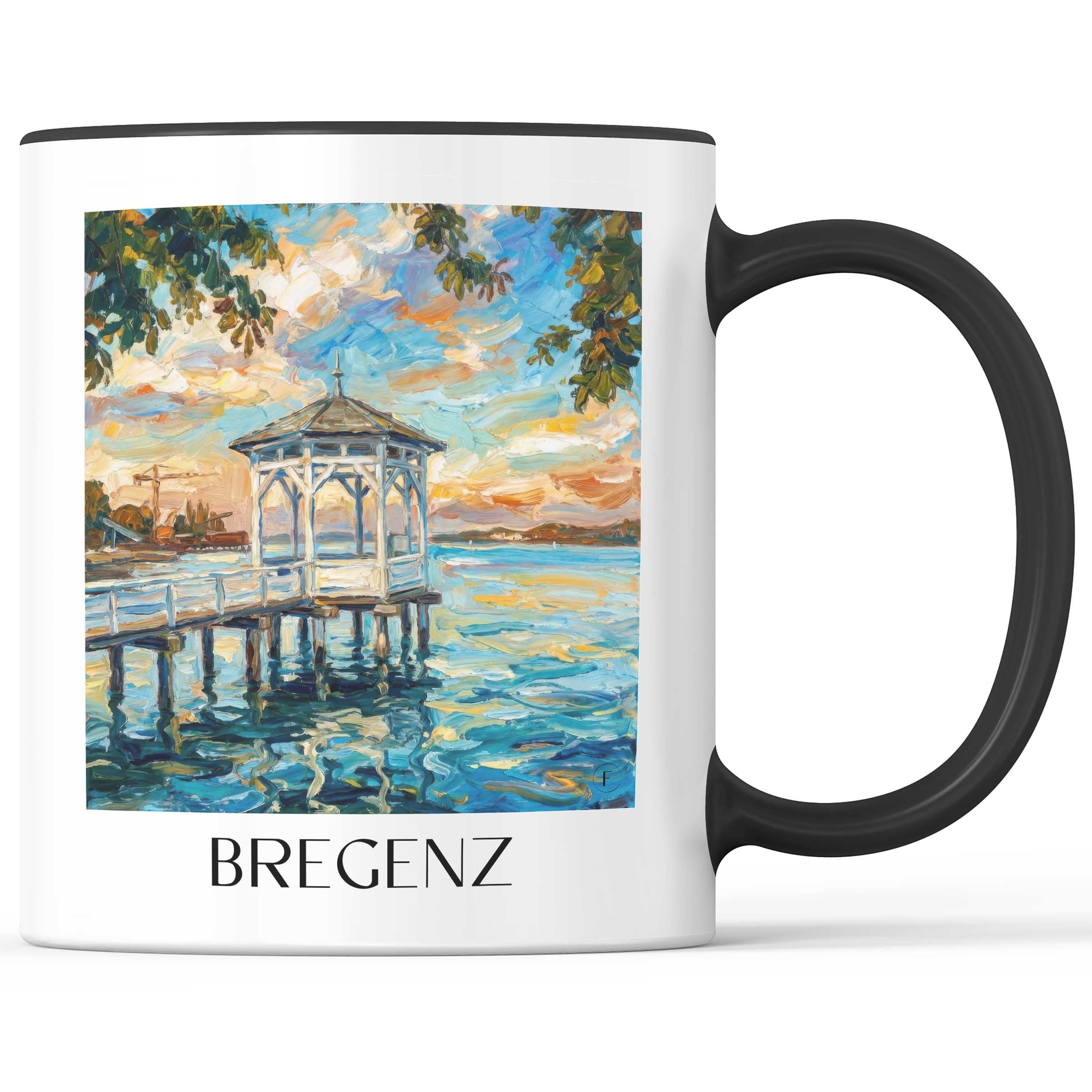 Bregenz Kaffeebecher - Vorarlberg - Österreich Becher - Kaffeetasse im Ölgemälde Stil