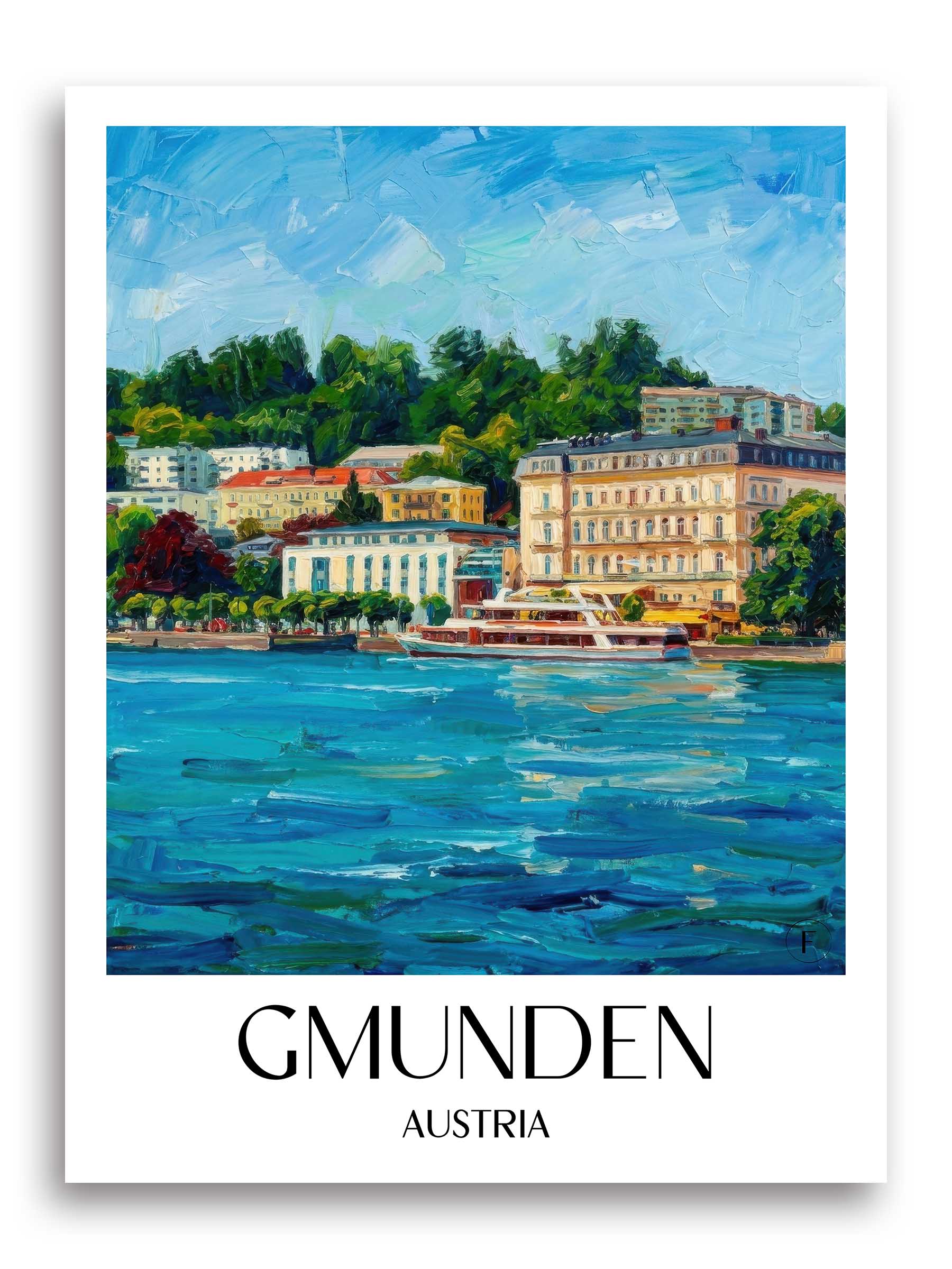 Gmunden Poster - Österreich - Österreich Kunstdruck - Ölgemälde von A4 bis A1