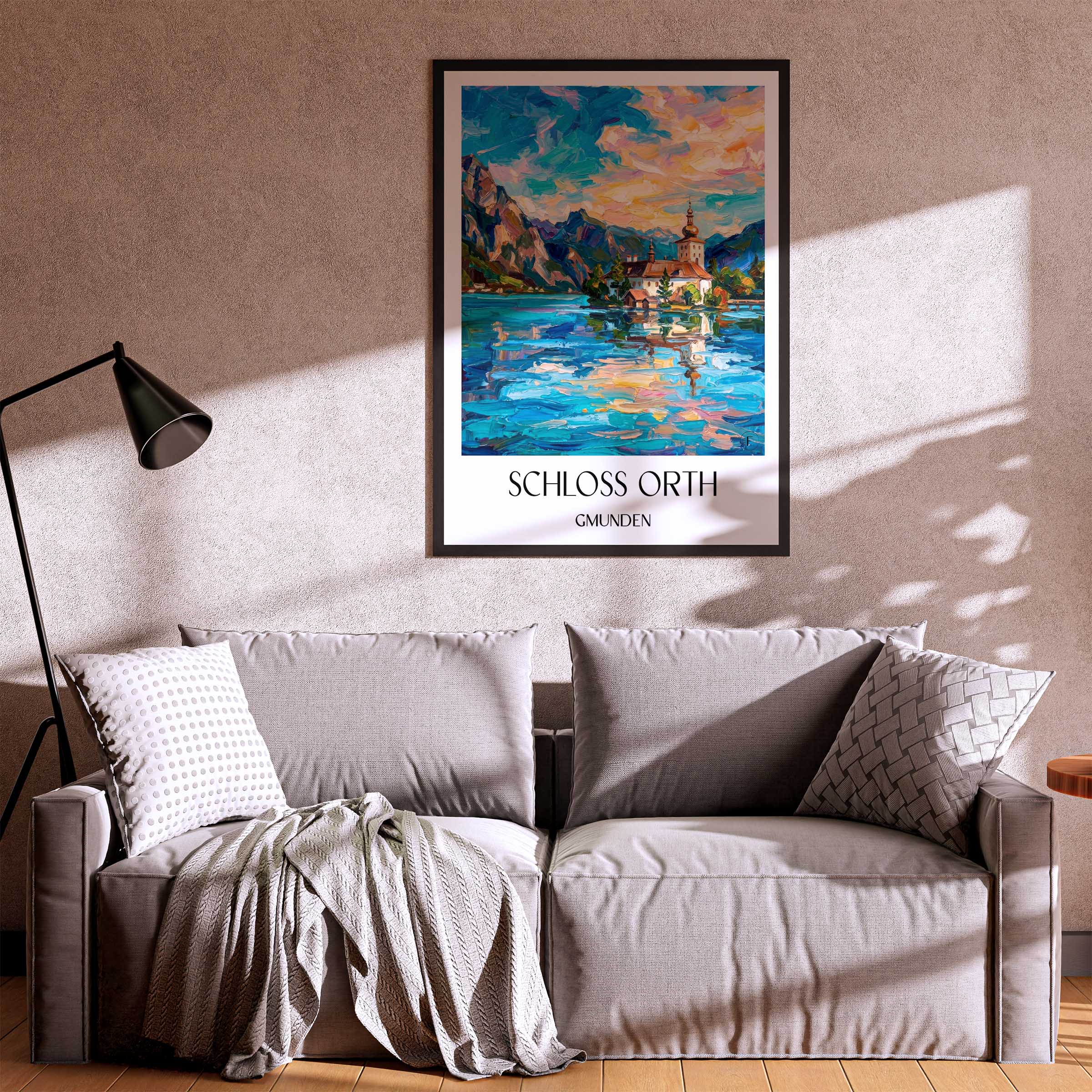 schloss-orth-gmunden-österreich-poster-oil-painting-oelgemaelde
