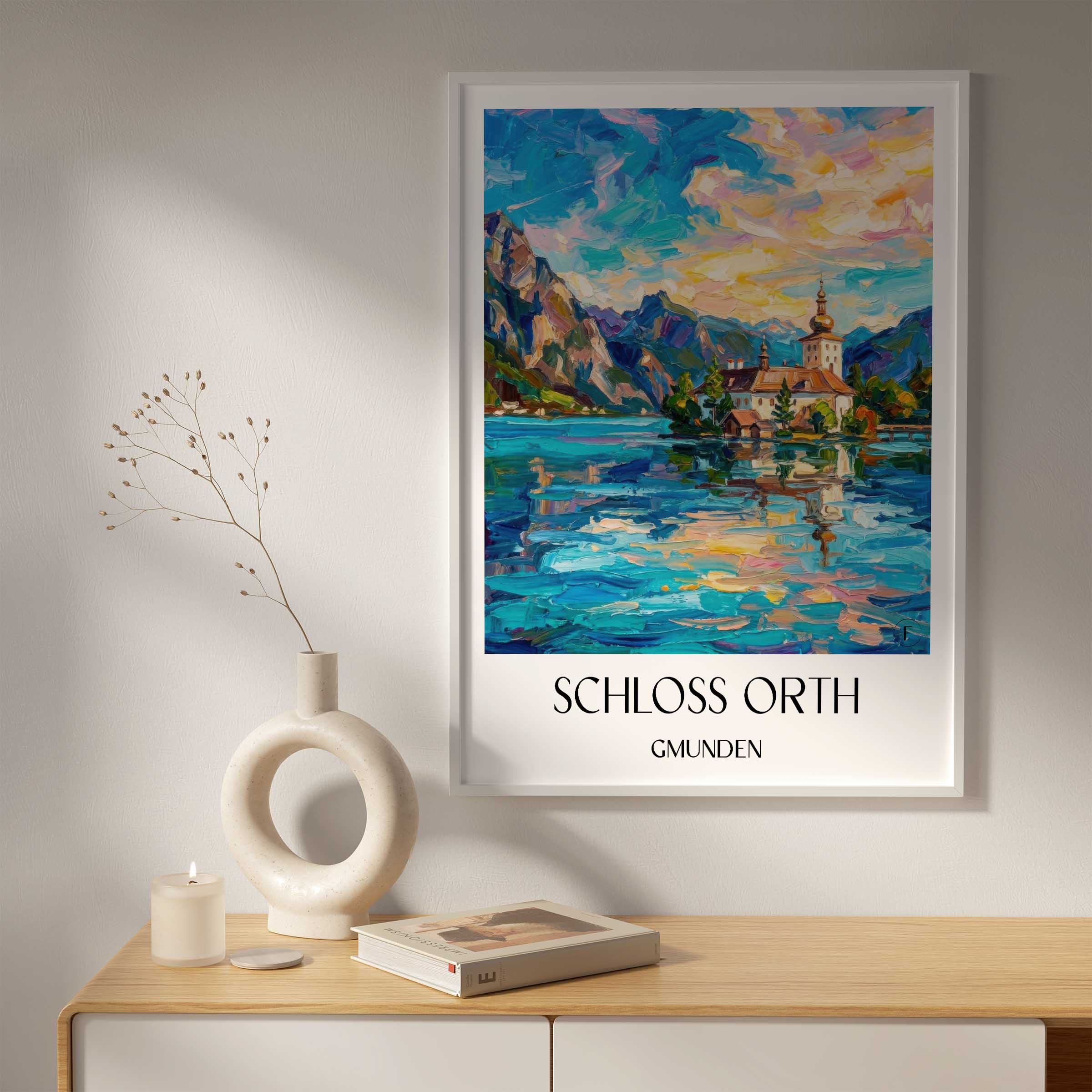 schloss-orth-gmunden-österreich-poster-oil-painting-oelgemaelde