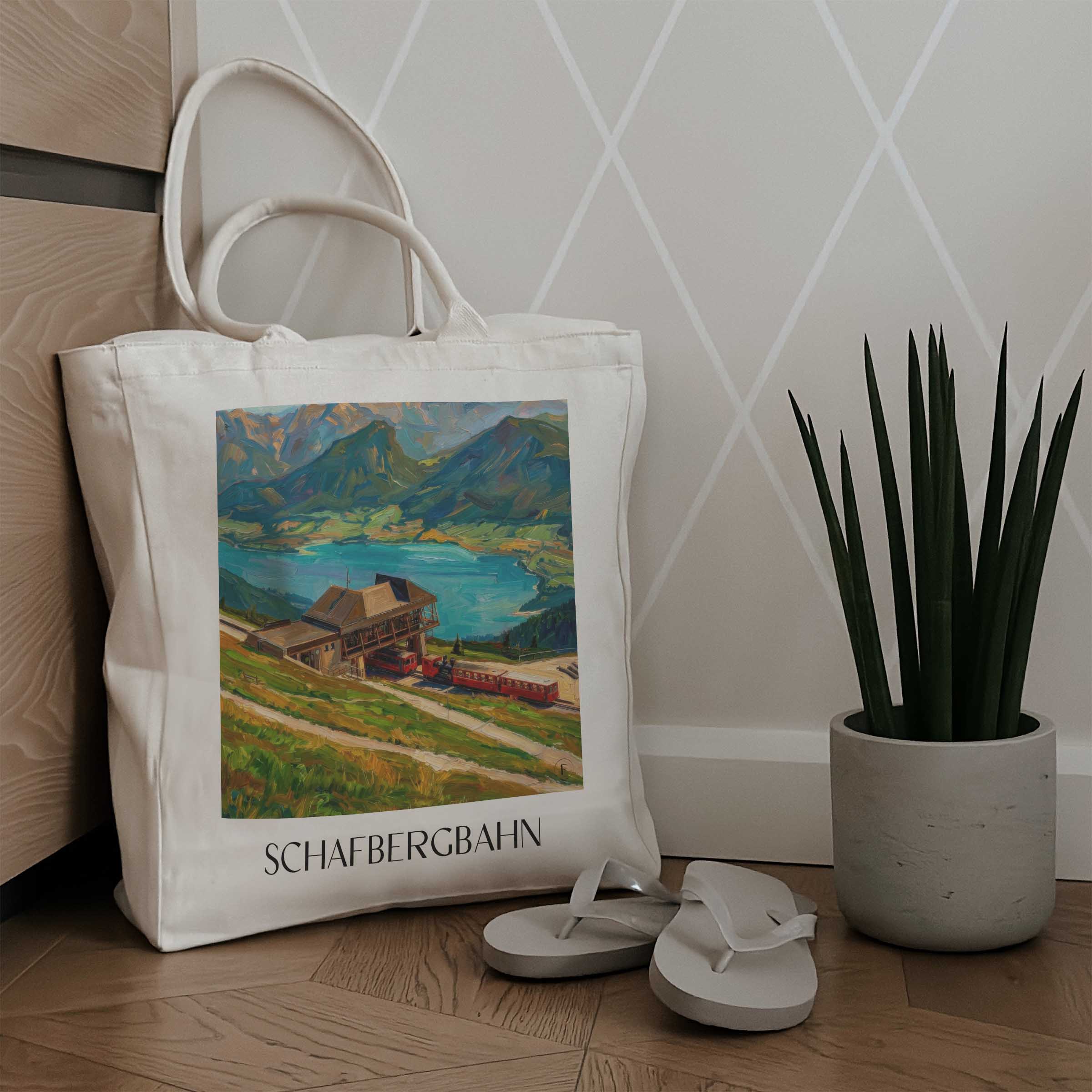 schafbergbahn-st.-wolfgang-österreich-einkaufstasche-oil-painting-oelgemaelde