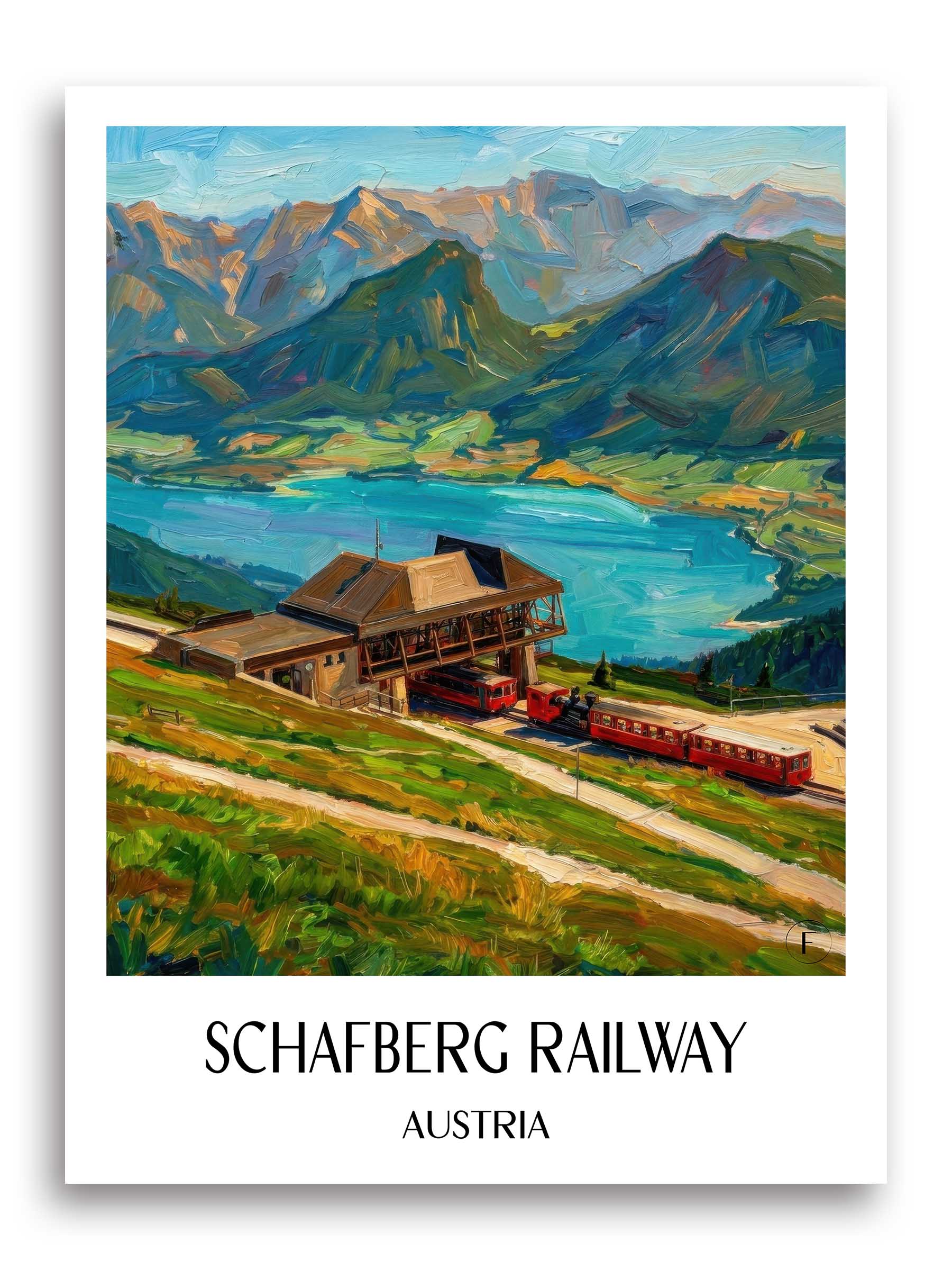 Schafbergbahn Poster - St. Wolfgang - Österreich Kunstdruck - Ölgemälde von A4 bis A1