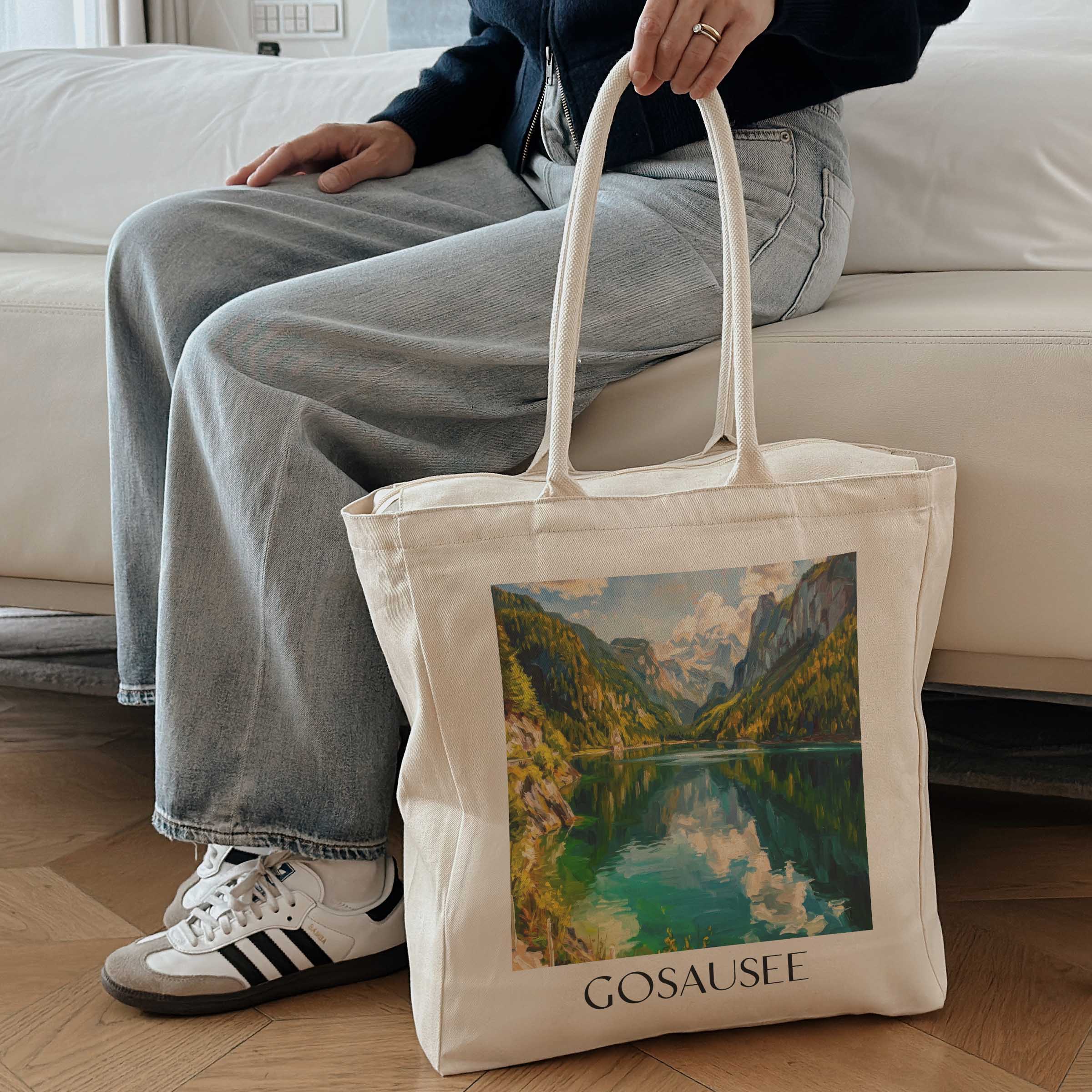 gosausee-österreich-österreich-einkaufstasche-oil-painting-oelgemaelde