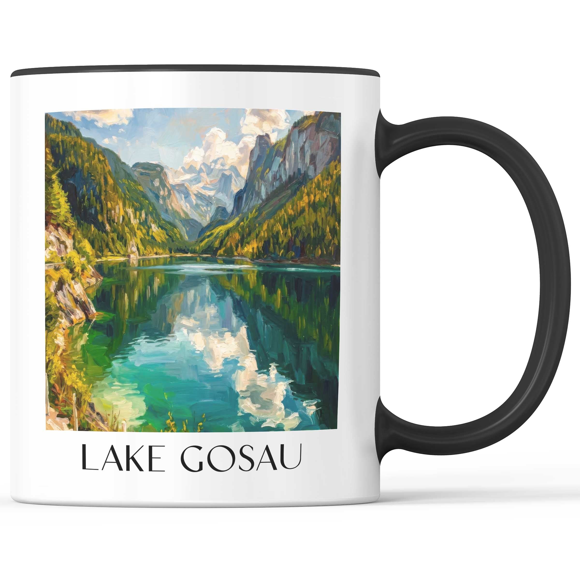 Gosausee Kaffeebecher - Österreich - Österreich Becher - Kaffeetasse im Ölgemälde Stil