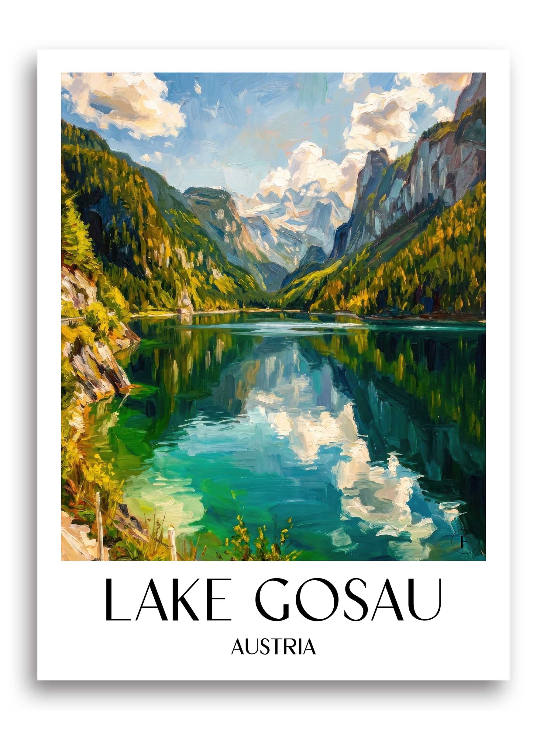 Gosausee Poster - Österreich - Österreich Kunstdruck - Ölgemälde von A4 bis A1