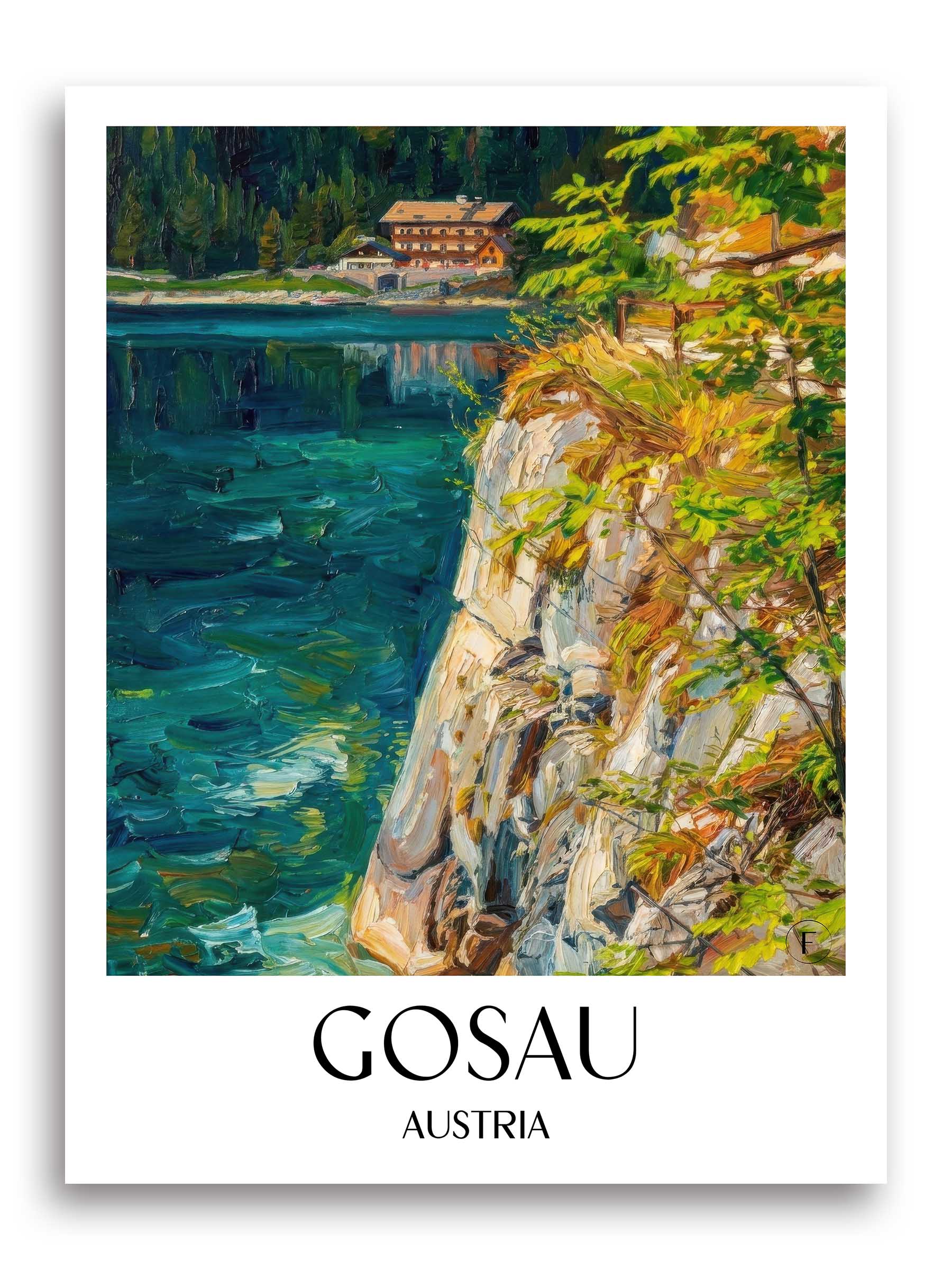 Gosau Poster - Österreich - Österreich Kunstdruck - Ölgemälde von A4 bis A1