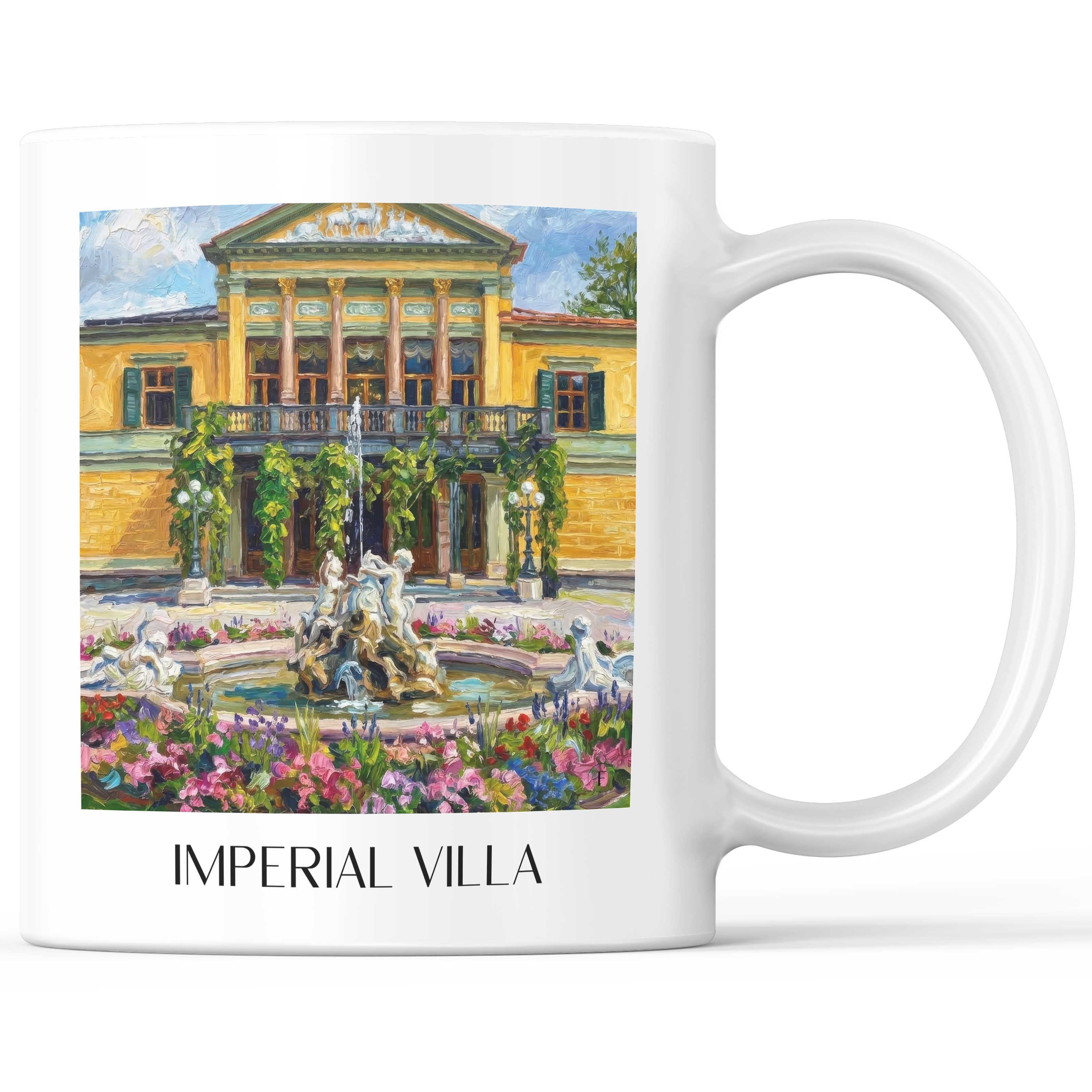 Kaiservilla Kaffeebecher - Bad Ischl - Österreich Becher - Kaffeetasse im Ölgemälde Stil