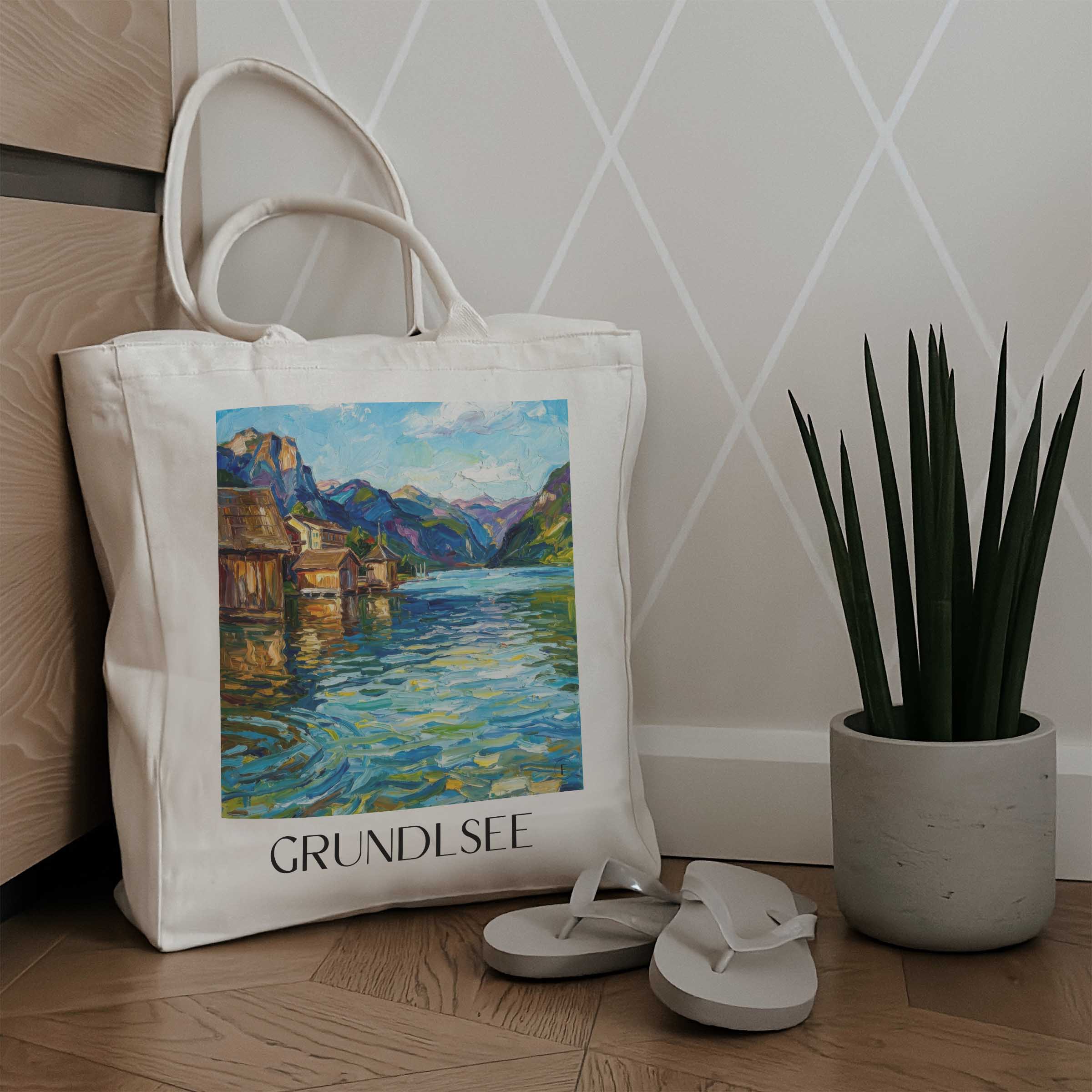 grundlsee-österreich-österreich-einkaufstasche-oil-painting-oelgemaelde
