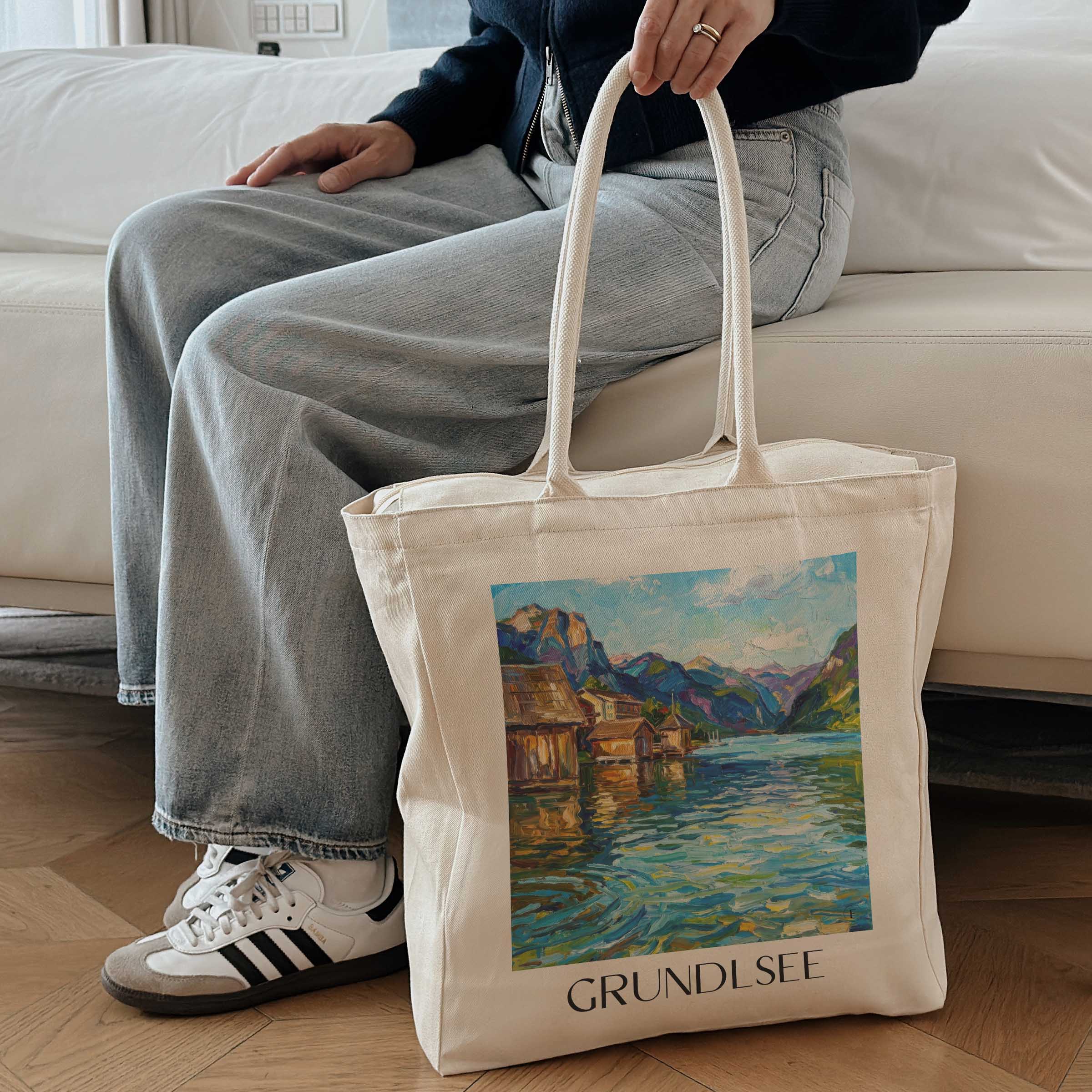 grundlsee-österreich-österreich-einkaufstasche-oil-painting-oelgemaelde