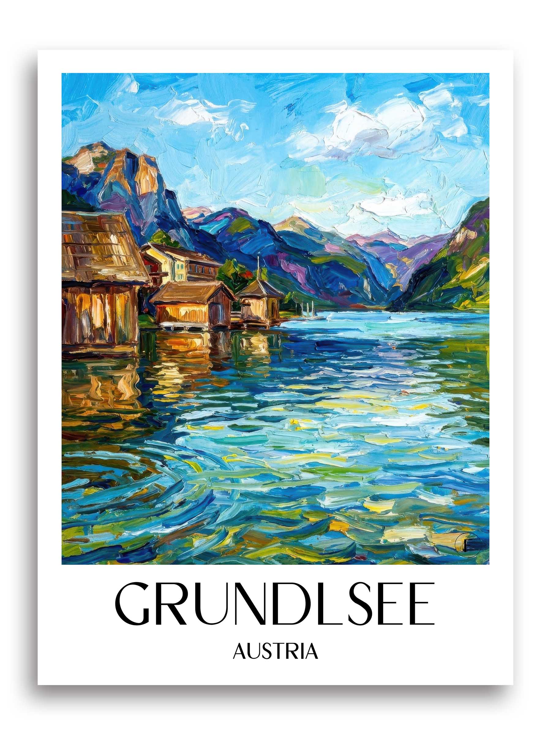 Grundlsee Poster - Österreich - Österreich Kunstdruck - Ölgemälde von A4 bis A1