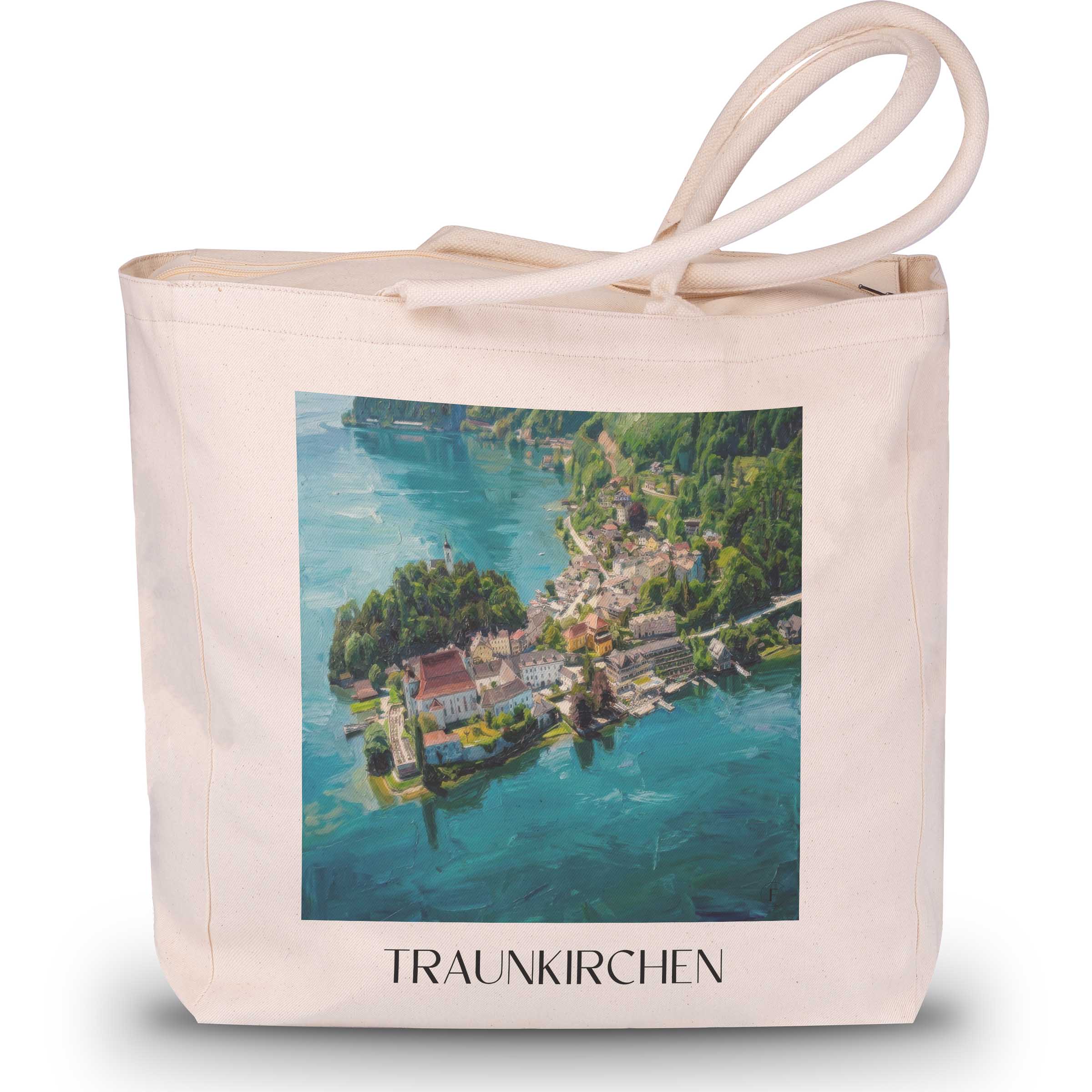 traunkirchen-österreich-österreich-einkaufstasche-oil-painting-oelgemaelde