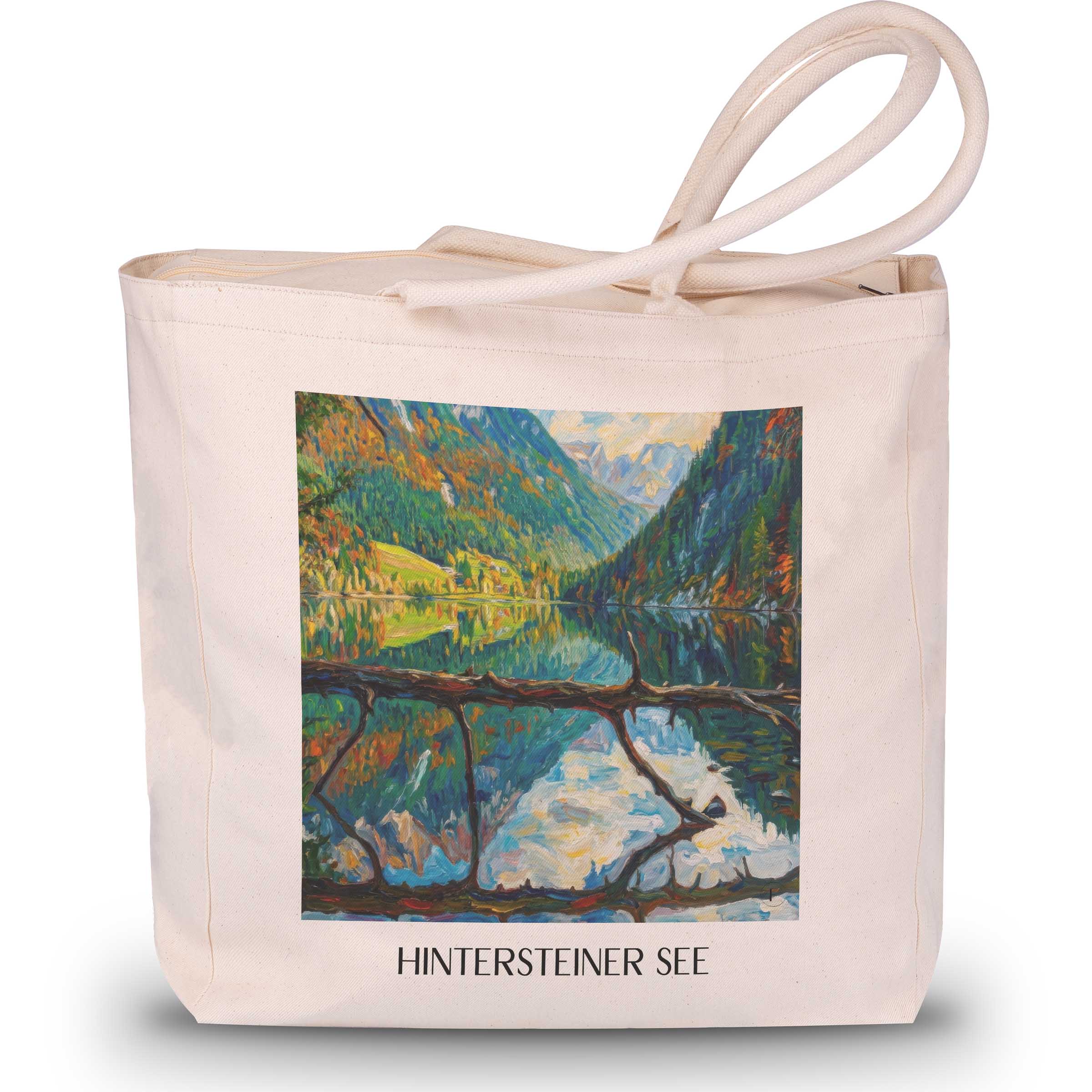 hintersteiner-see-wilder-kaiser-österreich-einkaufstasche-oil-painting-oelgemaelde