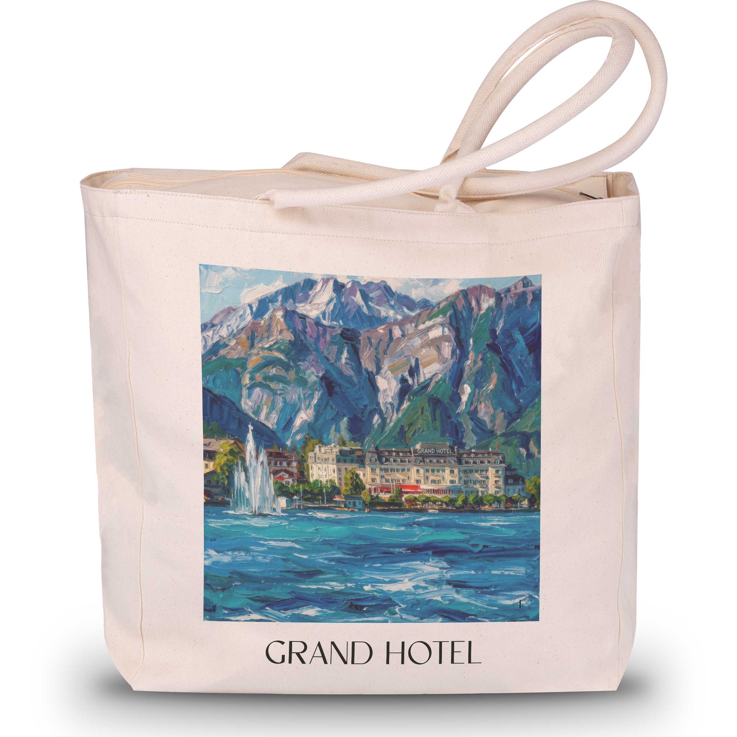 grand-hotel-zell-am-see-österreich-einkaufstasche-oil-painting-oelgemaelde