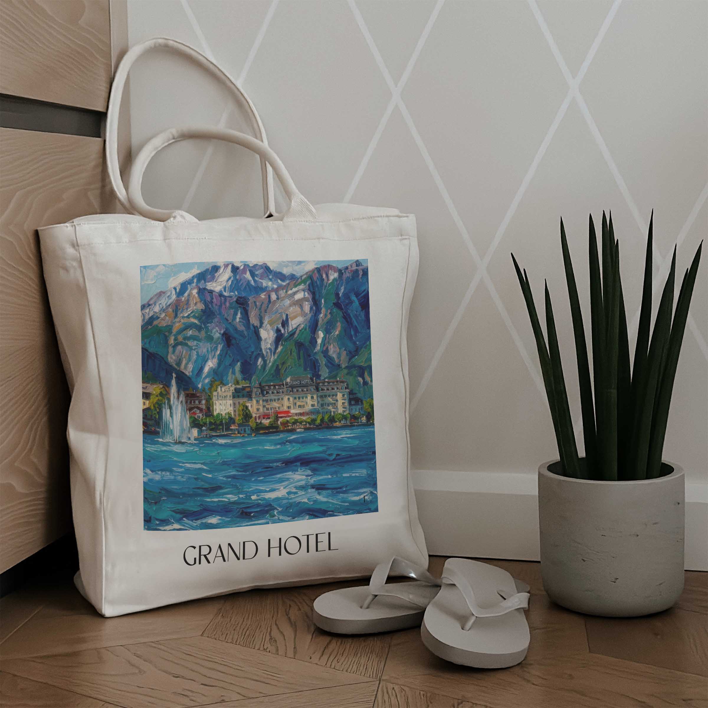 grand-hotel-zell-am-see-österreich-einkaufstasche-oil-painting-oelgemaelde