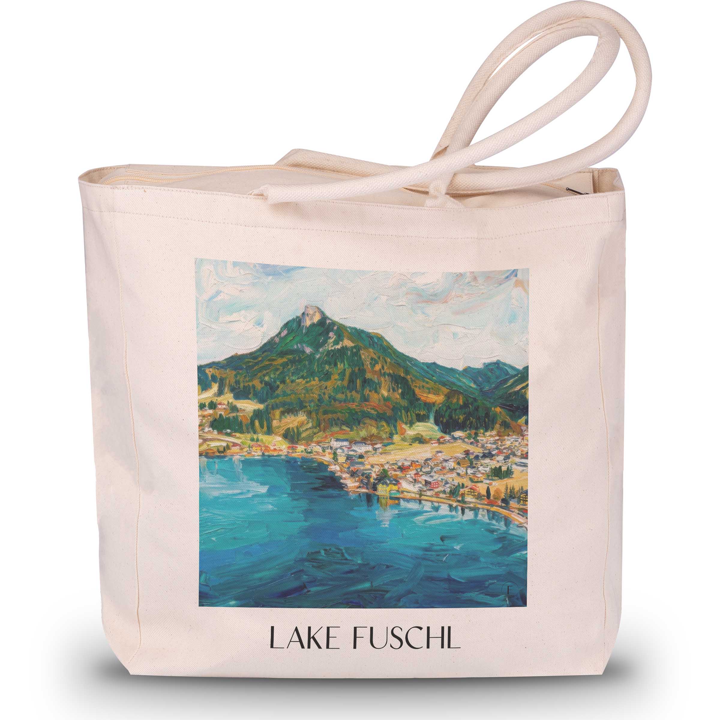 Fuschlsee Shopping Tasche - Österreich - Österreich Tote Bag - Einkaufstasche im Ölgemälde Stil