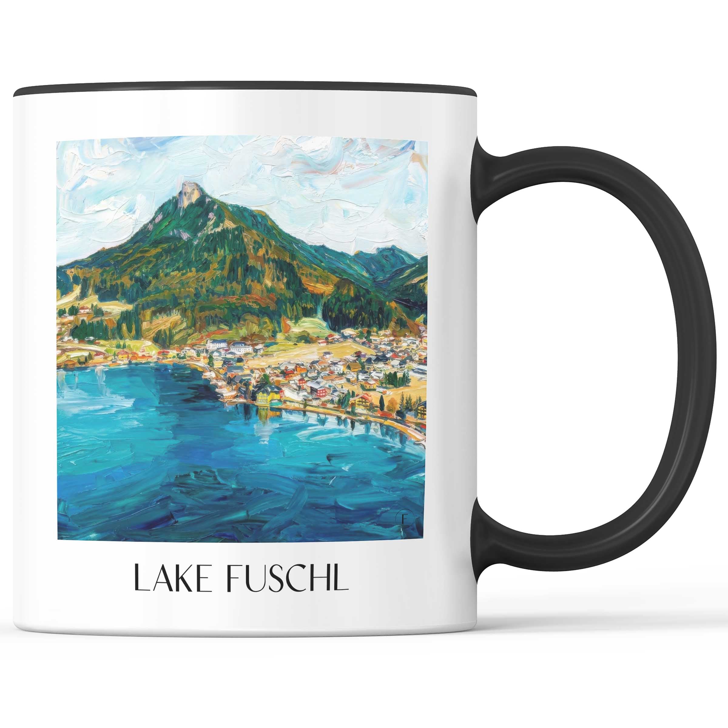Fuschlsee Kaffeebecher - Österreich - Österreich Becher - Kaffeetasse im Ölgemälde Stil