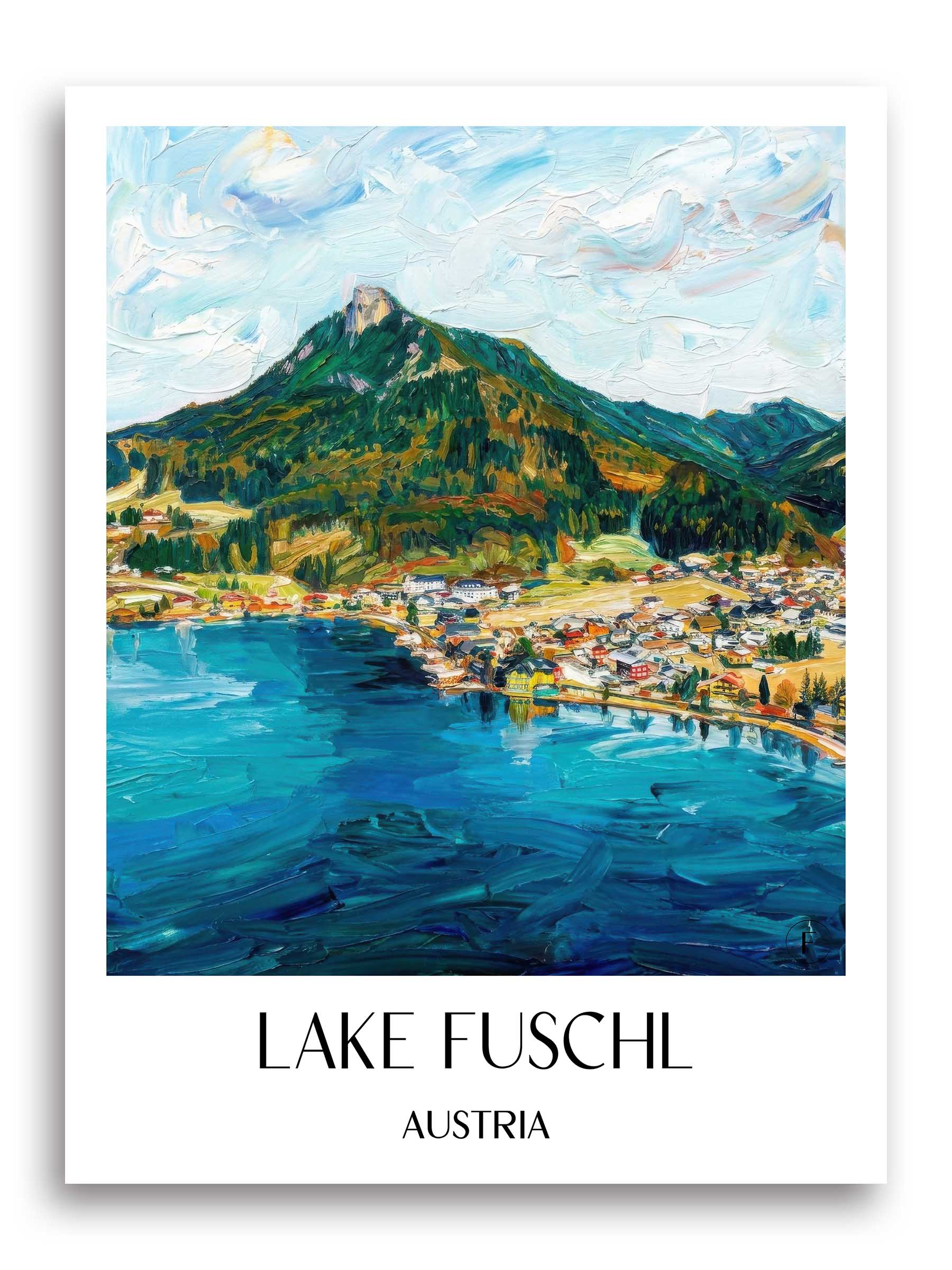 Fuschlsee Poster - Österreich - Österreich Kunstdruck - Ölgemälde von A4 bis A1
