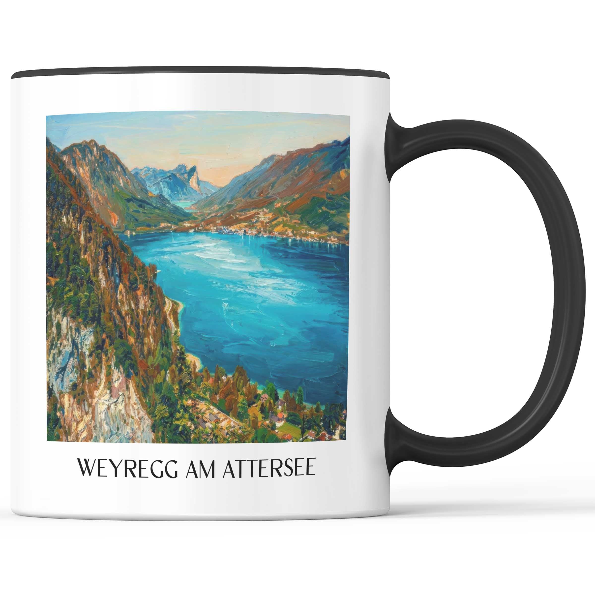 Weyregg am Attersee Kaffeebecher - Österreich - Österreich Becher - Kaffeetasse im Ölgemälde Stil