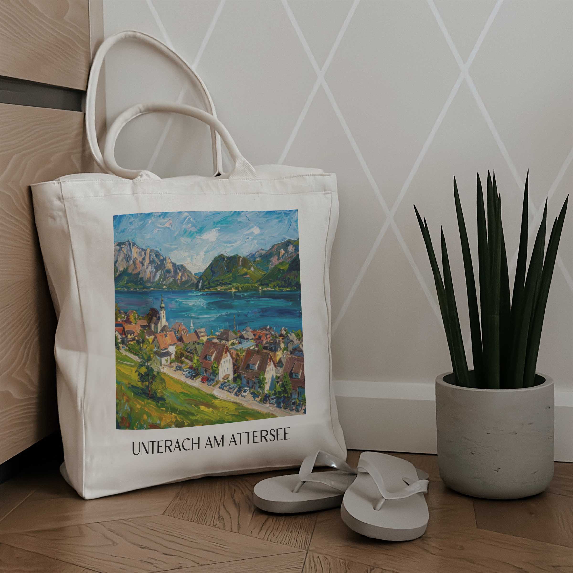 unterach-am-attersee-österreich-österreich-einkaufstasche-oil-painting-oelgemaelde
