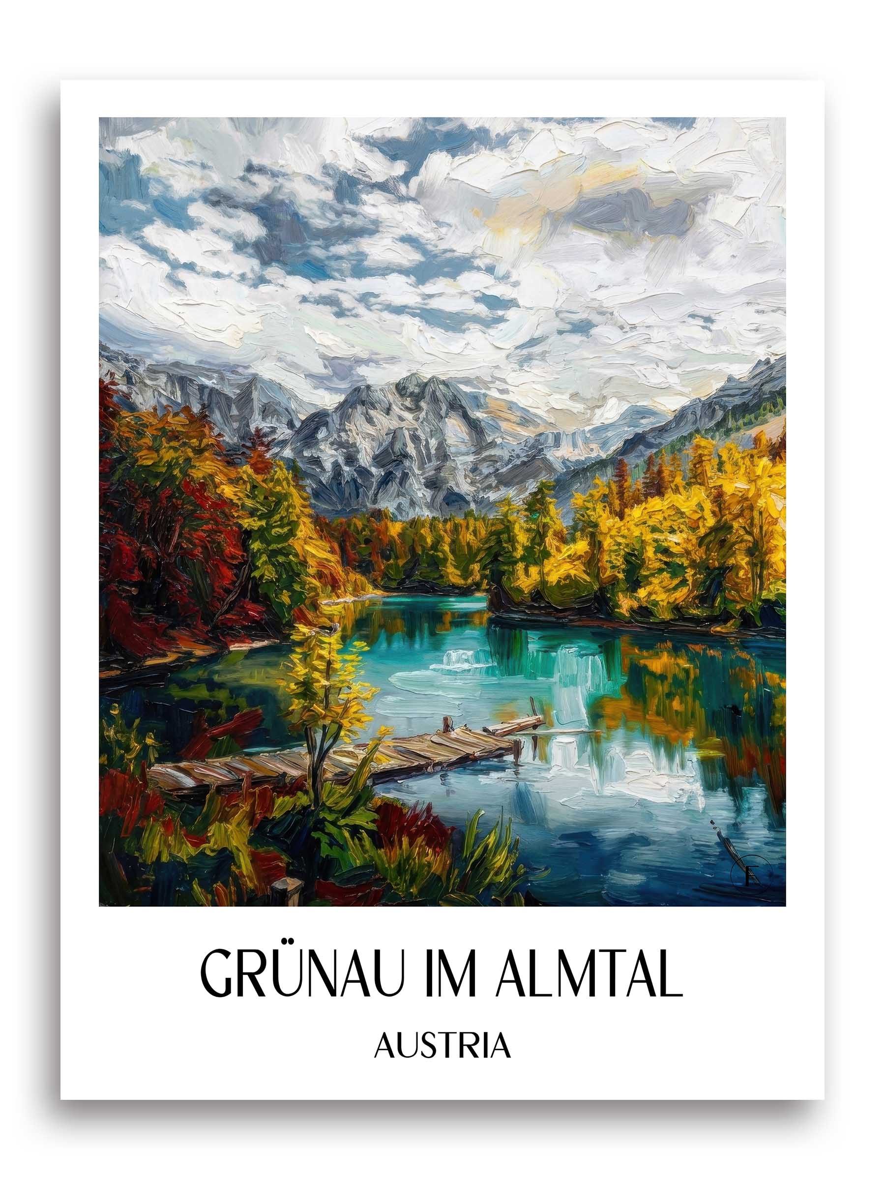 Grünau im Almtal Poster - Österreich - Österreich Kunstdruck - Ölgemälde von A4 bis A1