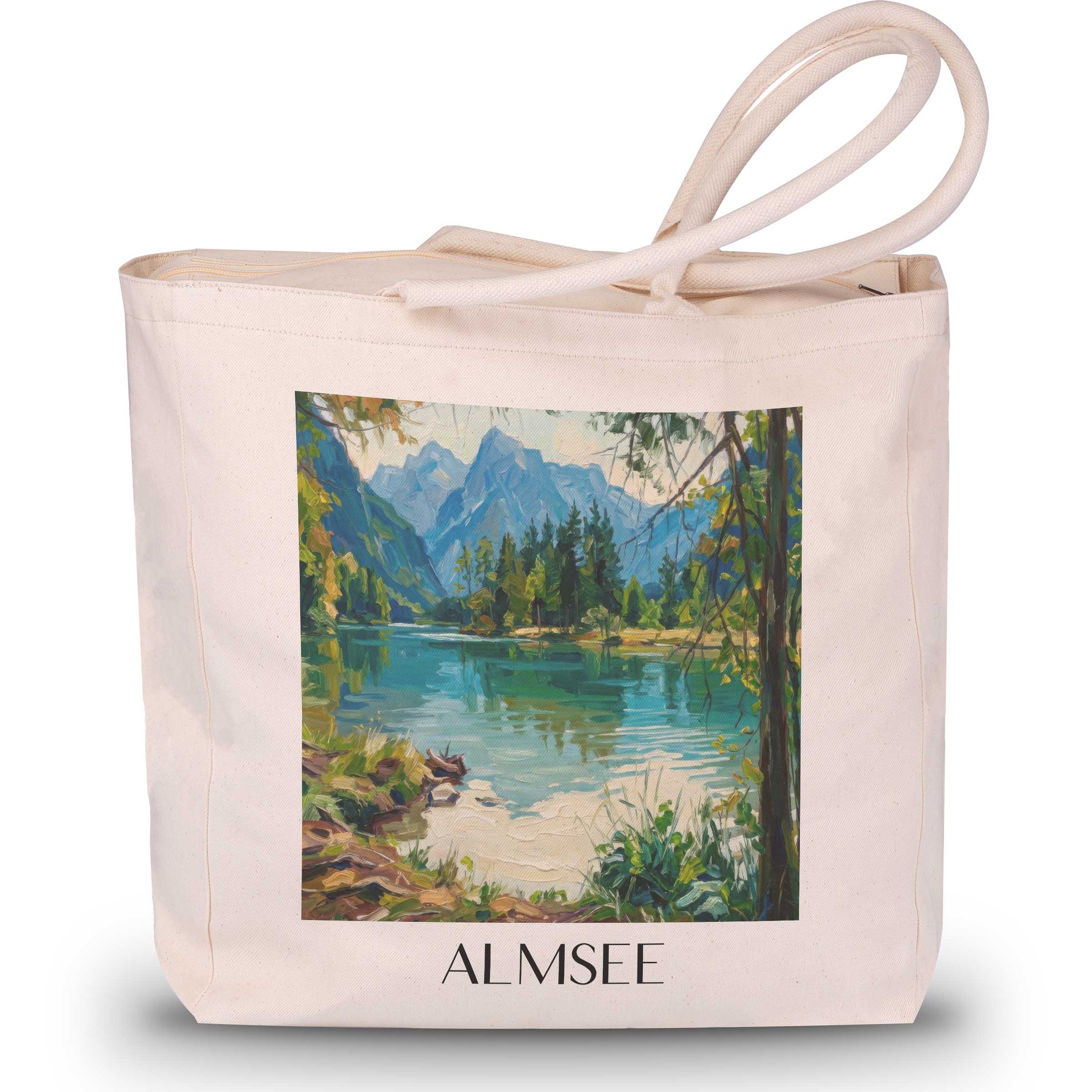 almsee-österreich-österreich-einkaufstasche-oil-painting-oelgemaelde