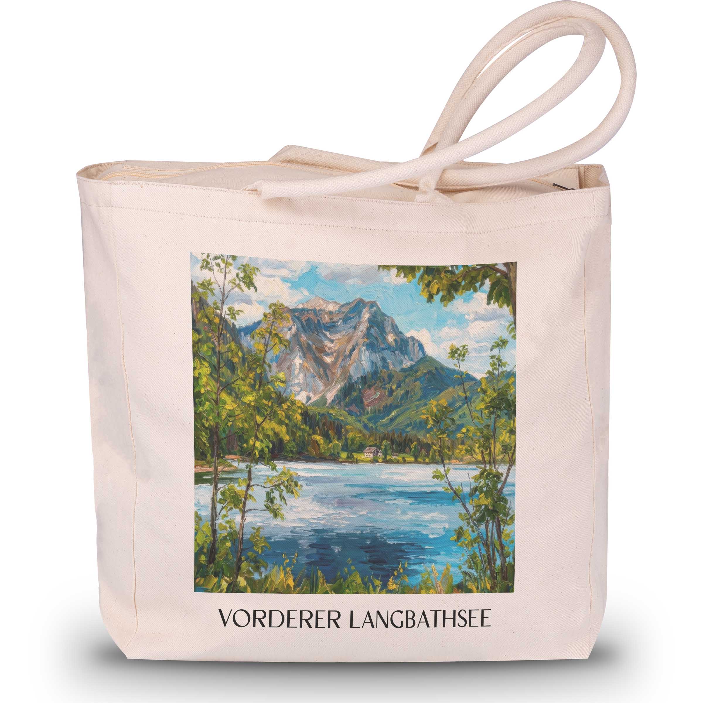vorderer-langbathsee-österreich-österreich-einkaufstasche-oil-painting-oelgemaelde