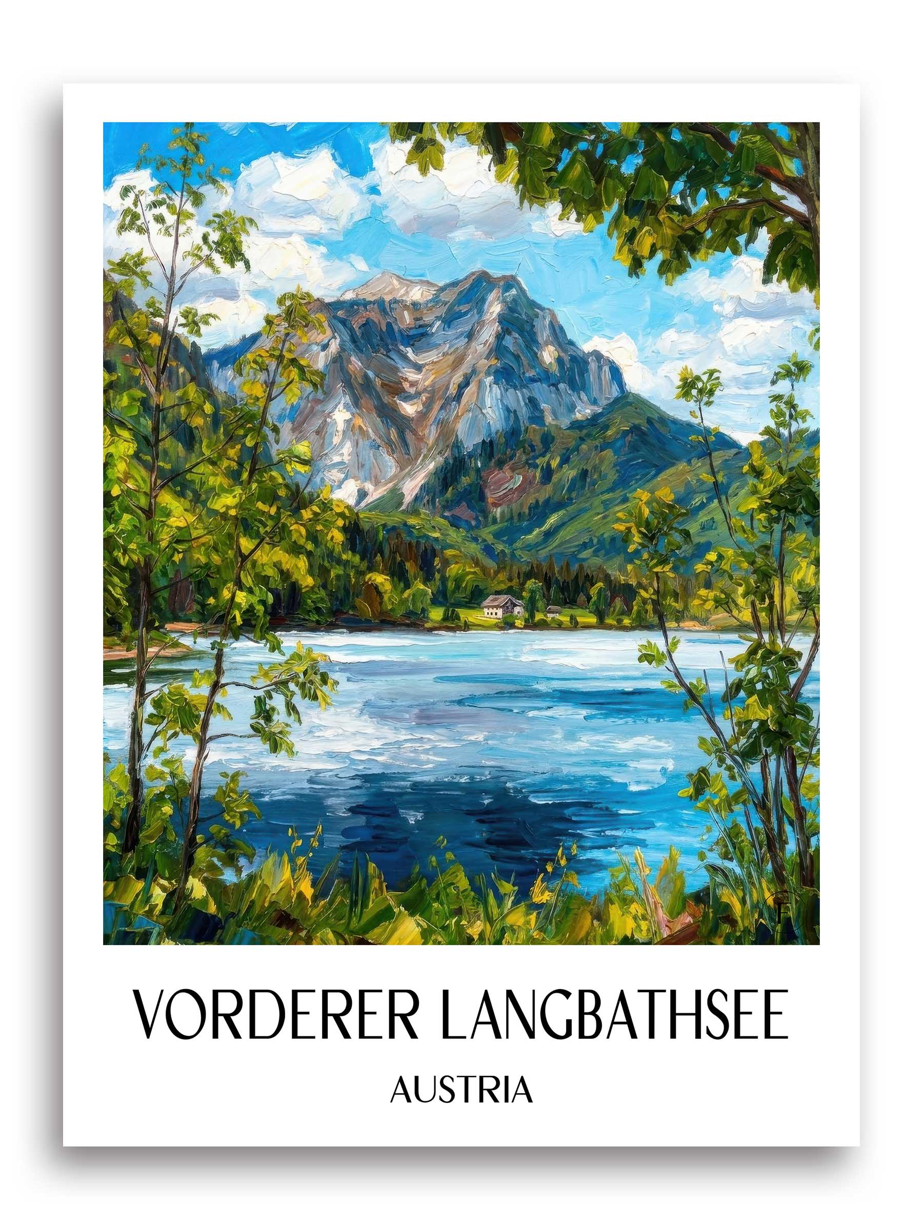 Vorderer Langbathsee Poster - Österreich - Österreich Kunstdruck - Ölgemälde von A4 bis A1