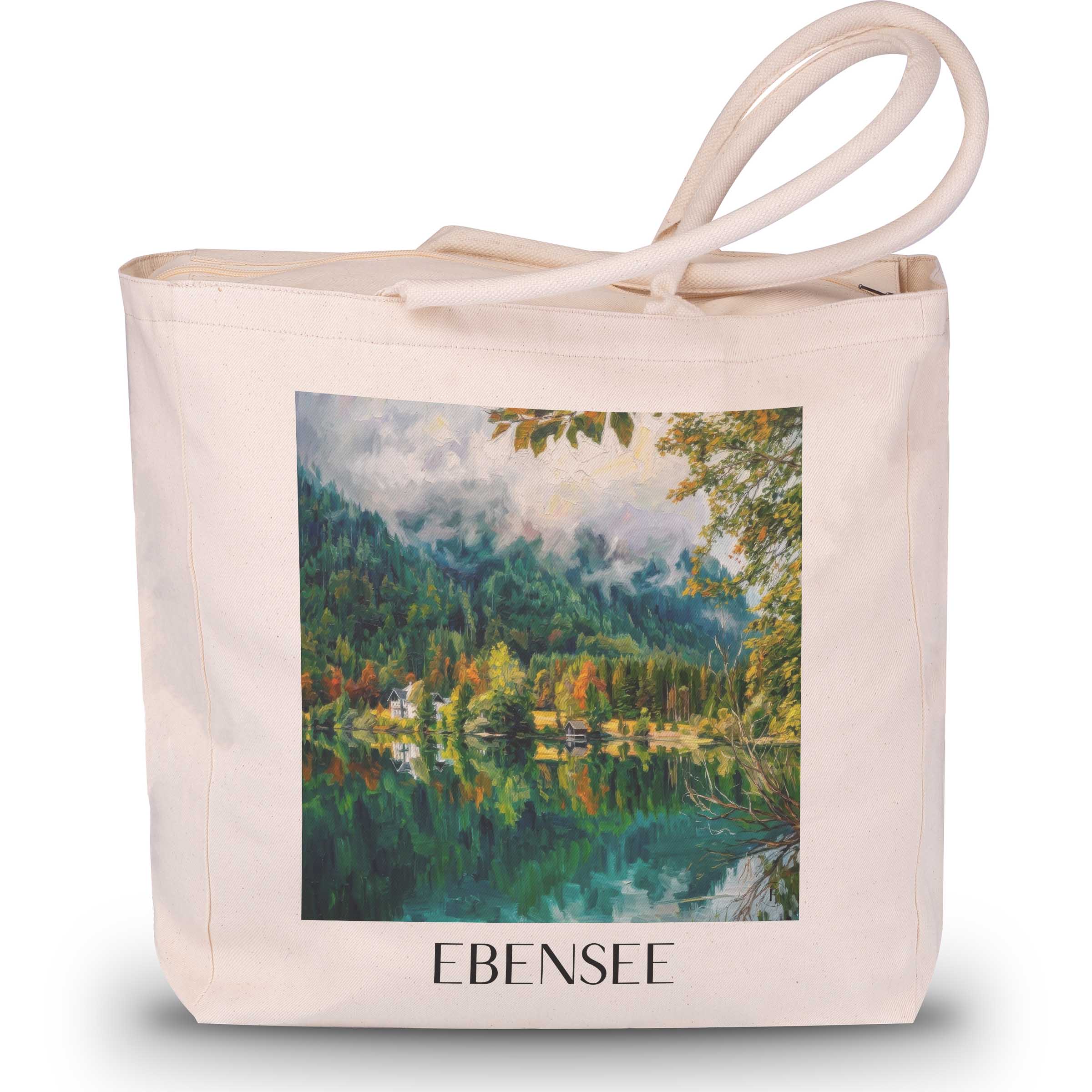 Ebensee Shopping Tasche - Österreich - Österreich Tote Bag - Einkaufstasche im Ölgemälde Stil