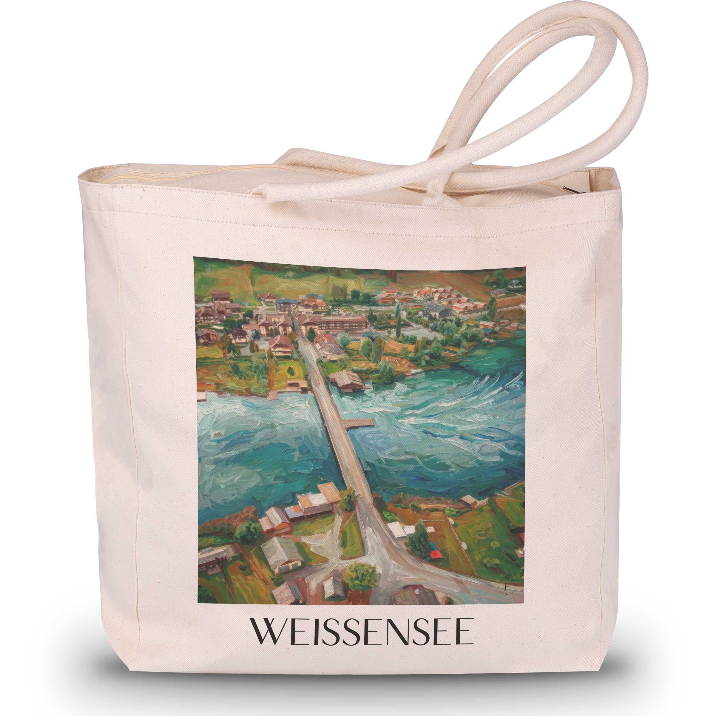 Weissensee Shopping Tasche - Kärnten - Österreich Tote Bag - Einkaufstasche im Ölgemälde Stil