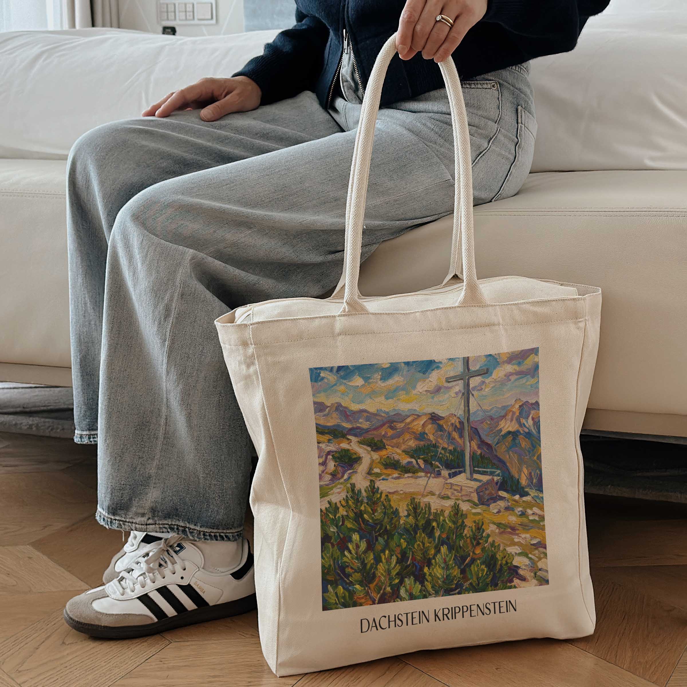 dachstein-krippenstein-österreich-österreich-einkaufstasche-oil-painting-oelgemaelde